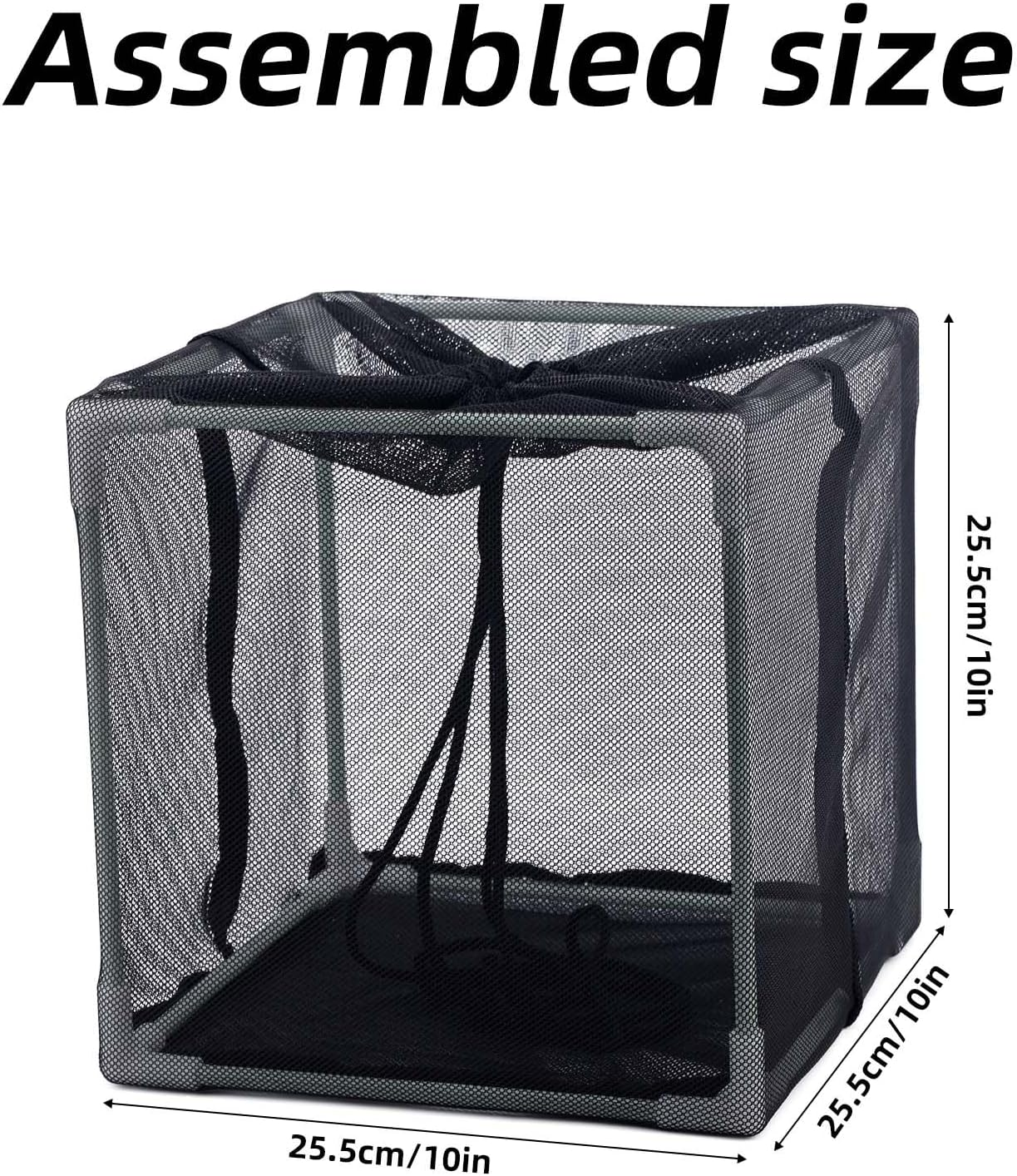 10In Pond Filter Bag, Black Mesh Pump Filter Media Bag Anti-Clogging Cube Pond Cover Water Pump Barrier Box Basket Cage for Outdoor Fish Koi Ponds Swimming Pools Garden Water Features