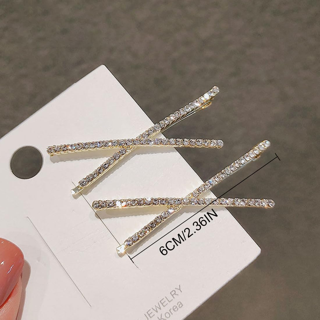 Set of 4 Crystal Hair Pins, Shiny Hair Clips, Rhinestone Bobby Pin, Metal Hair Accessories for Girls, Women, Party, Wedding, Daily Dress image number 2