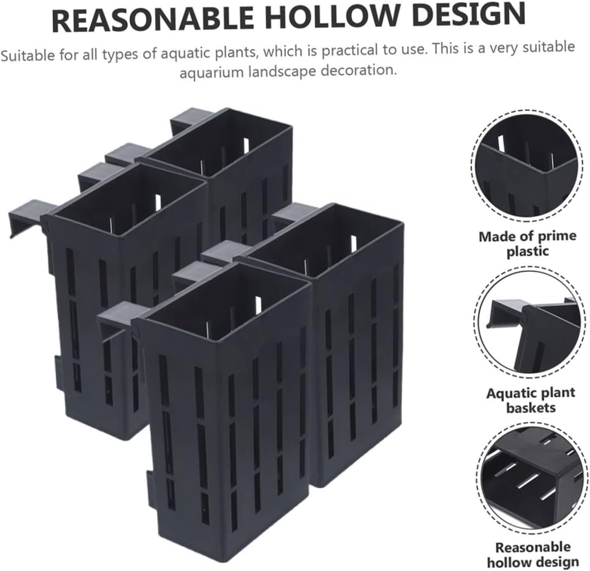 4Pcs Hanging Aquarium Plant Holder Aquatic Plant Pots for Improved Growth for Fish Tank Decoration and Aquatic Cultivation image number 2