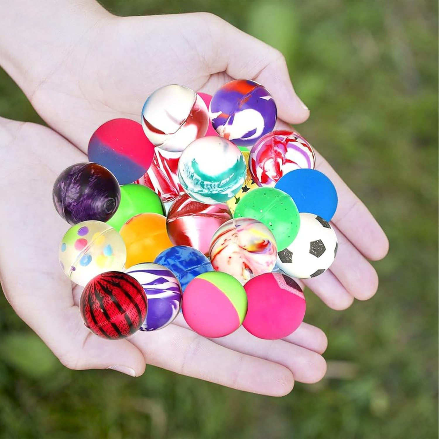 30 Pieces Bouncy Balls Bulk Mixed Pattern High Bouncing Balls for Kids Party Favors, Prizes, Birthdays Gift (25 Mm)