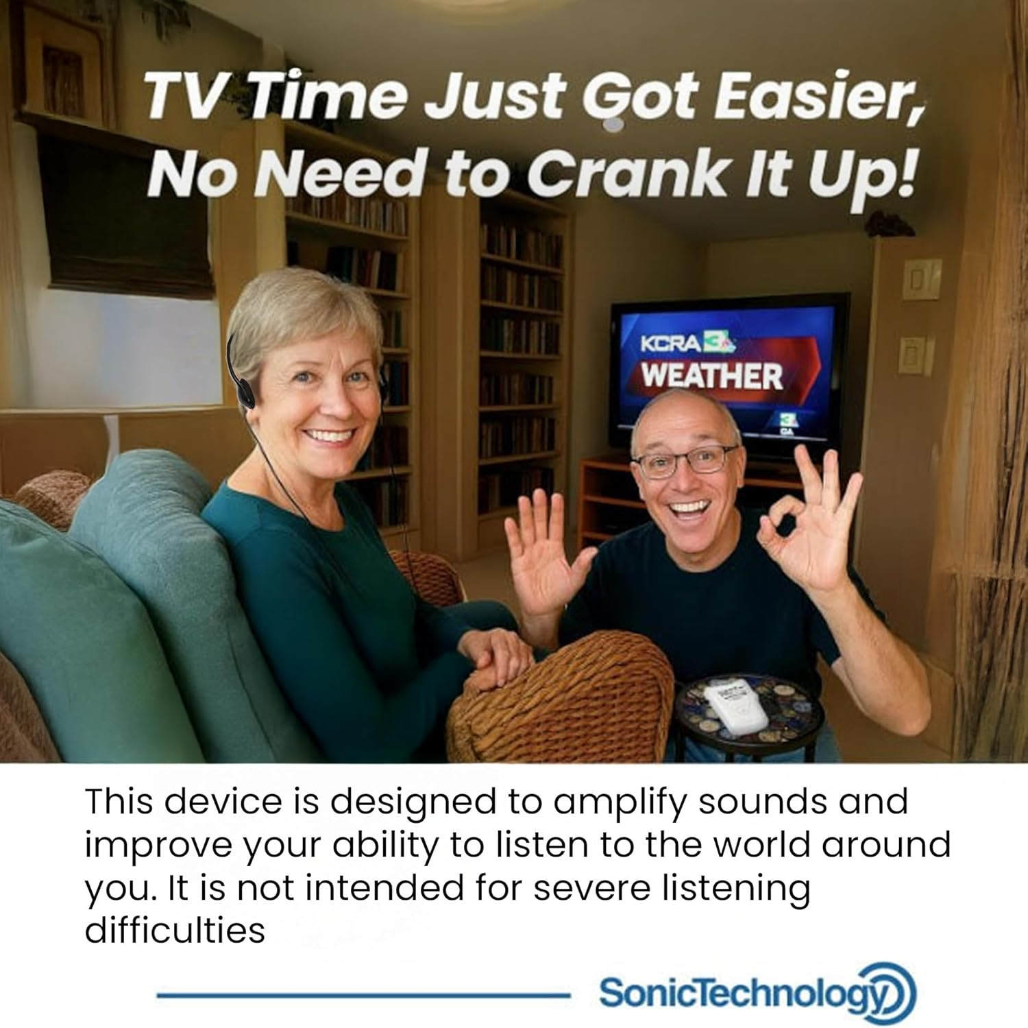 Superear plus Model SE7500 Personal Sound Amplification Product with Case, Headphones and Discreet Earbuds image number 2