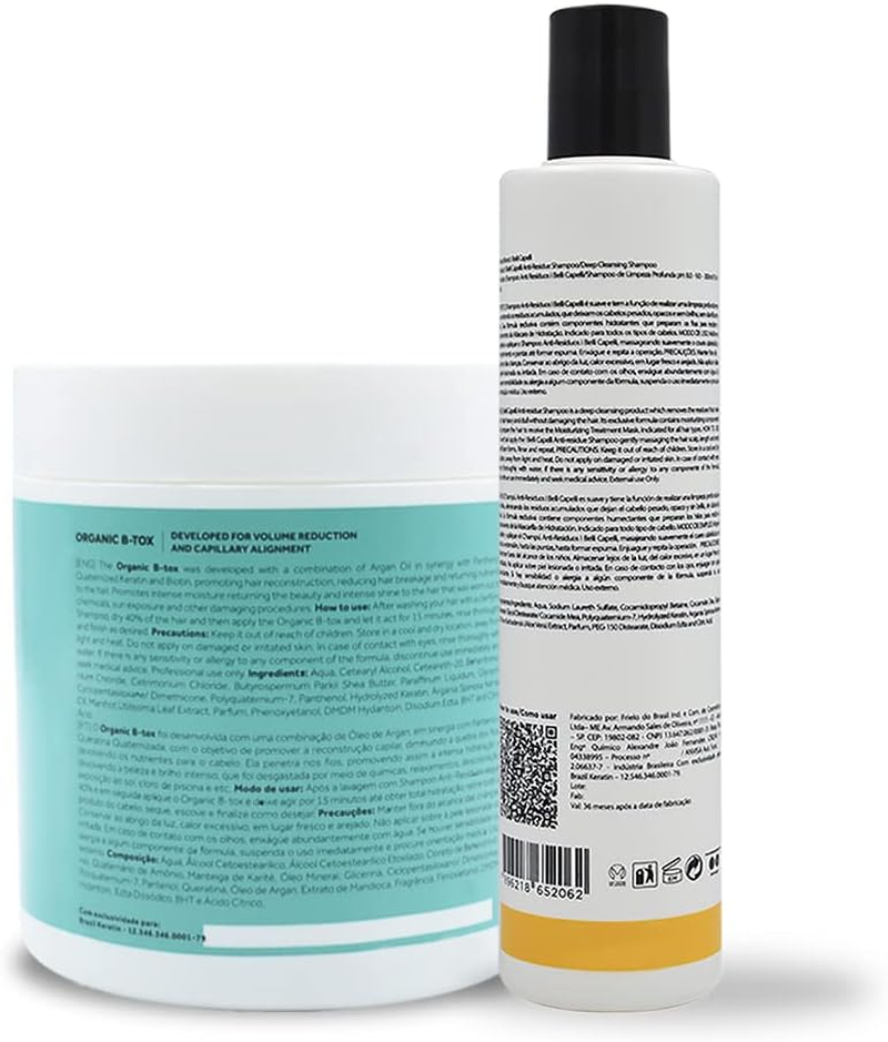 Ibelli Capelli Kit Venice B Tox Organic Treatment 500G17.60 Oz Ravenna anti Residue Shampoo 300Ml10.1 Fl.Oz image number 4