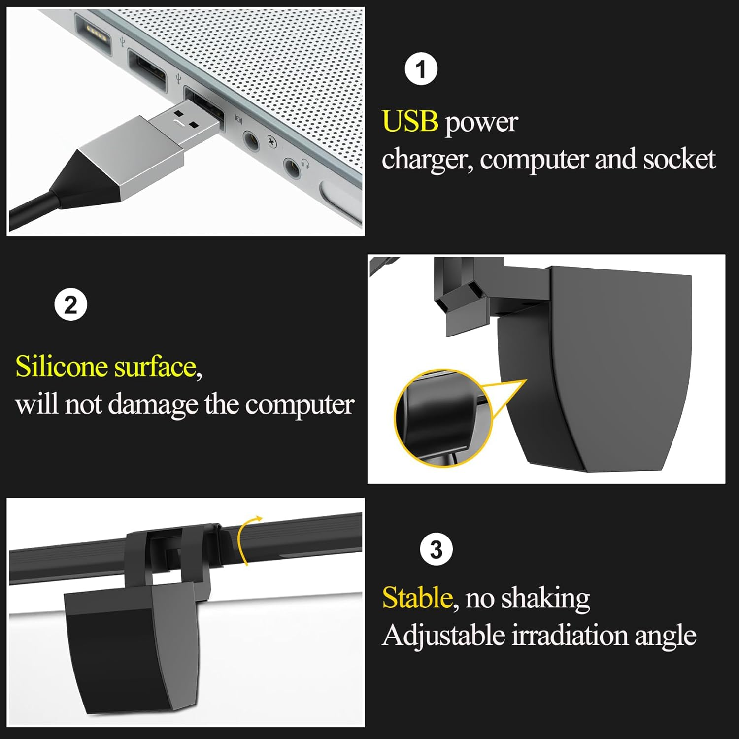 Computer Monitor Light Bar, LED Screen Light Bar for Workspace, Dimmable Monitor Lamp, Button Control Monitor Lamp for Desk/Office/Home/Game, for Eye Caring image number 5