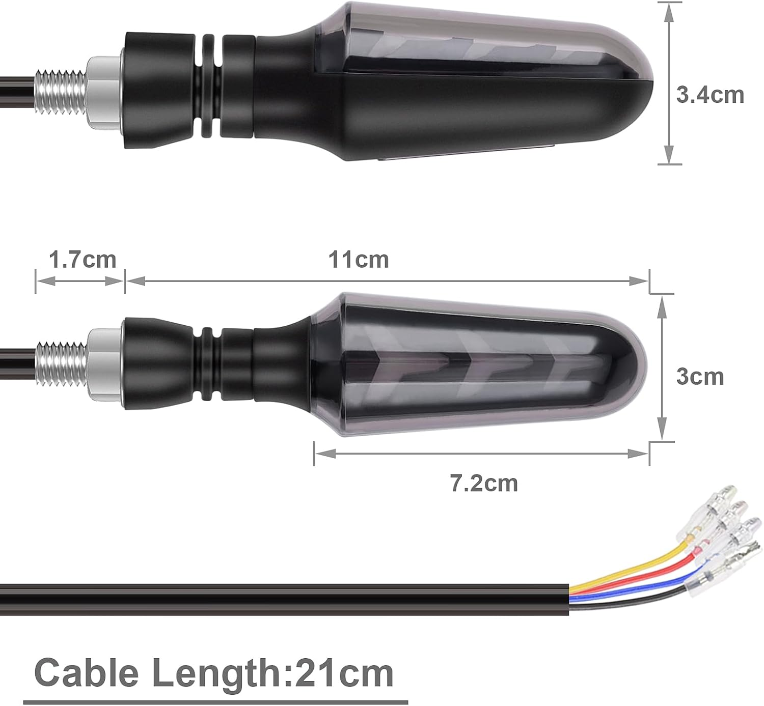 Kinstecks 4PCS Motorcycle Indicators Flowing Turn Signal Lights Motorbike Turning Indicators Daytime Running Lights Taillights Brake Lights 12V for Motorcycle Motorbike