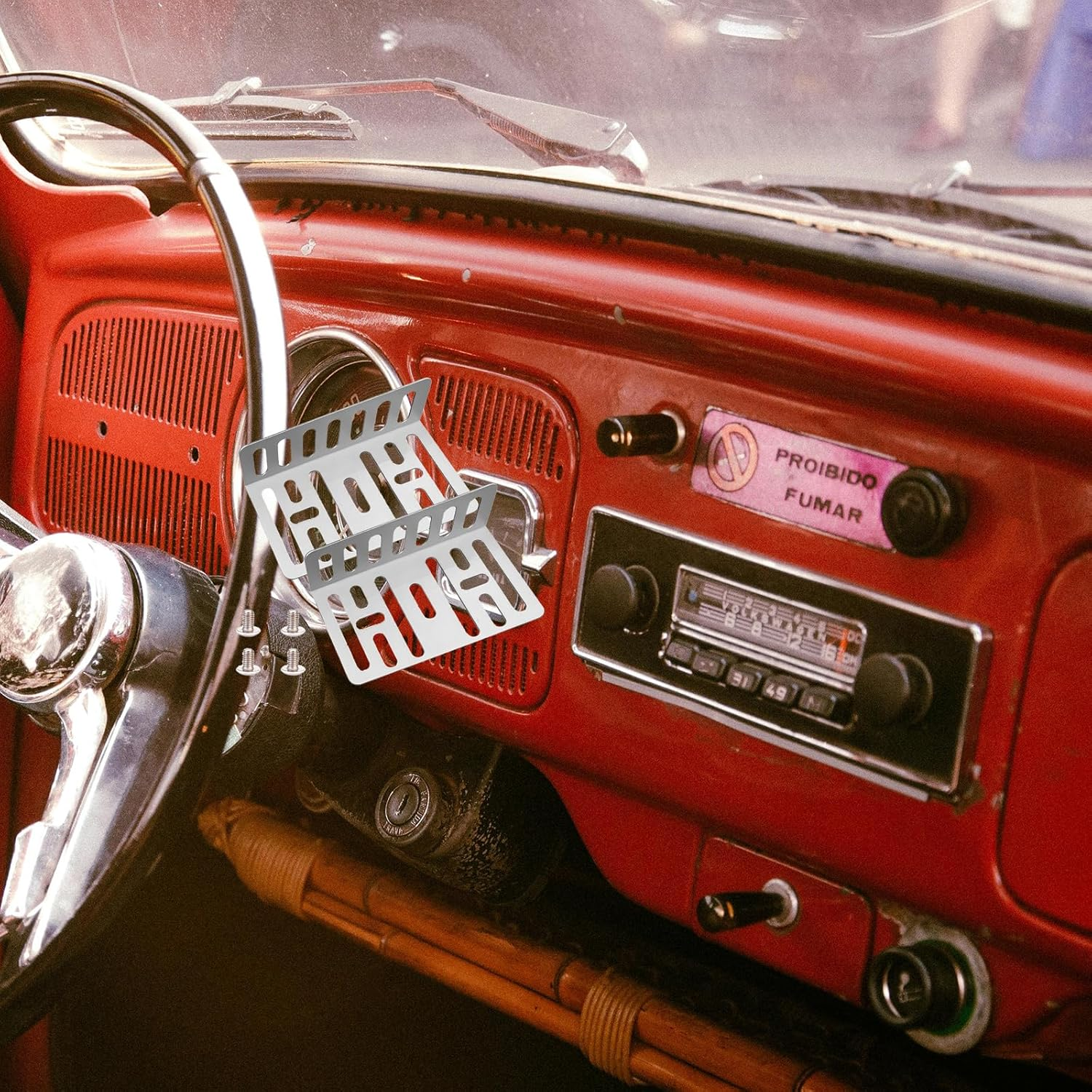 Double DIN Installation Kit, Universal Car Stereo Radio Metal Mounting Bracket, Car Audio & Video Dash Mounting Kit W/Screws, 3.15X1.88X0.94 Inches image number 3