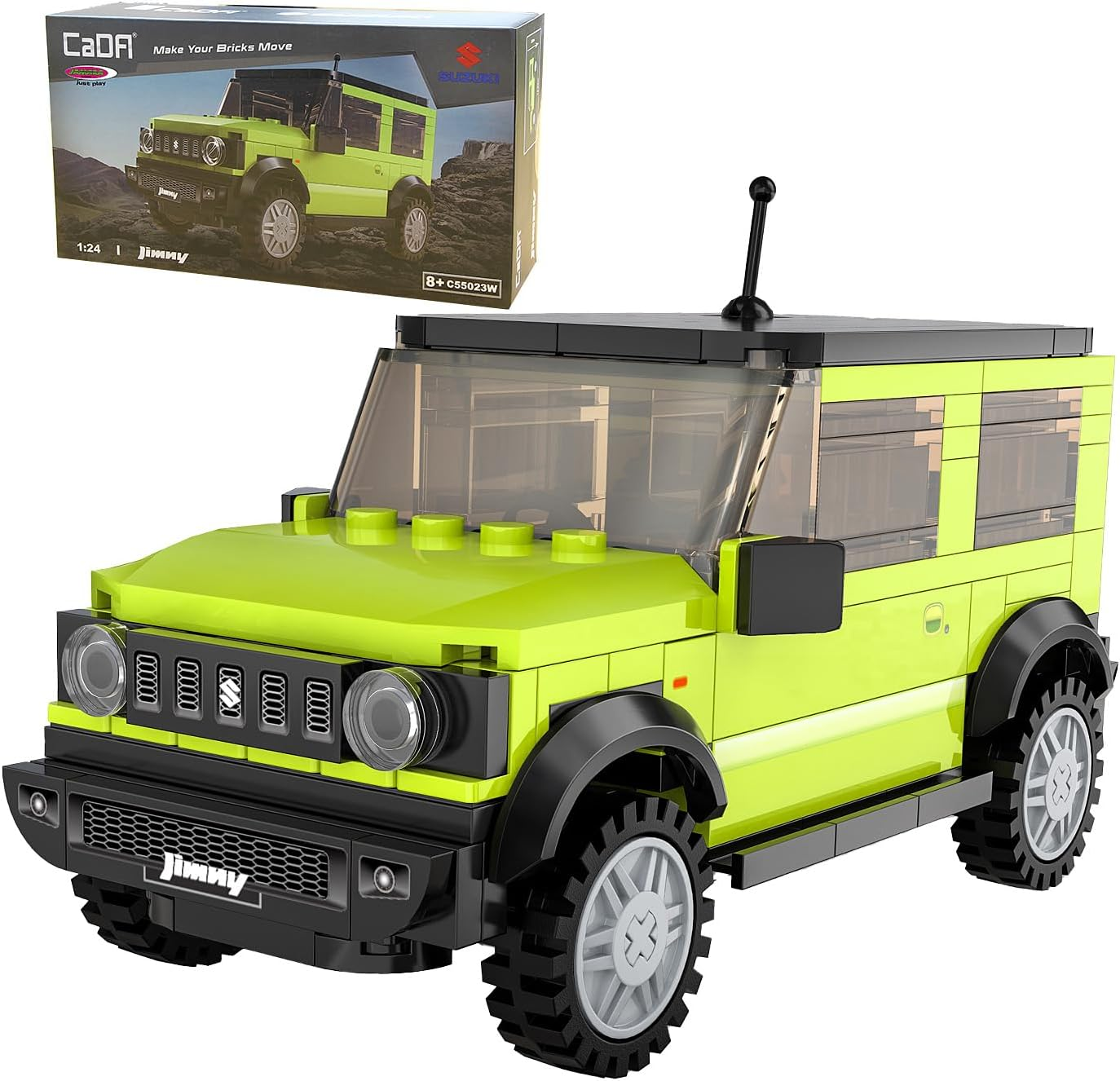 JAMARA 402865 CADA Suzuki Jimny 1:24 Bricks, Children'S Technology Toy from 8 Years, Gift for Kids, Set of Clamping Blocks, Promotes Fine Motor Skills and Technical Understanding image number 4