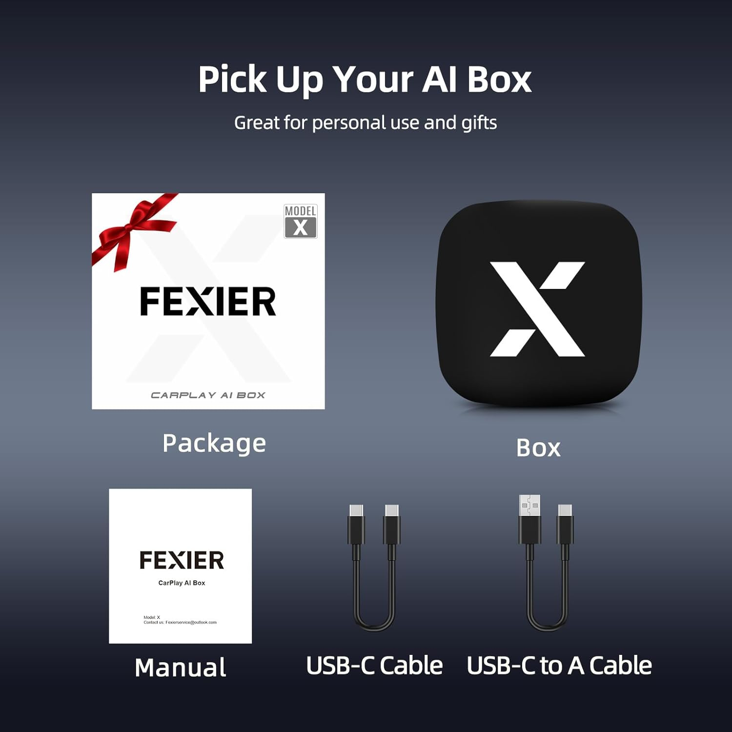 Wireless Carplay Android Auto Adapter Built-In Youtube/Netflix/Play Store/Tiktok/Disney+, Car Play Dongle Support TF Card USB Drive, Fit for Cars with Wired Carplay/Android Auto, FEXIER X Magic AI Box image number 5