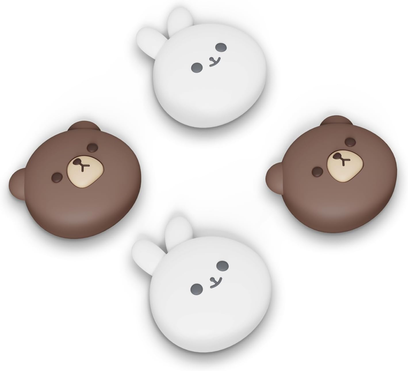 Playvital Cute Thumb Grip Caps for Ps5/4 Controller, Silicone Analog Stick Cover for Xbox Series X/S, Thumbstick Caps for Switch Pro Controller - Cutie Kitty