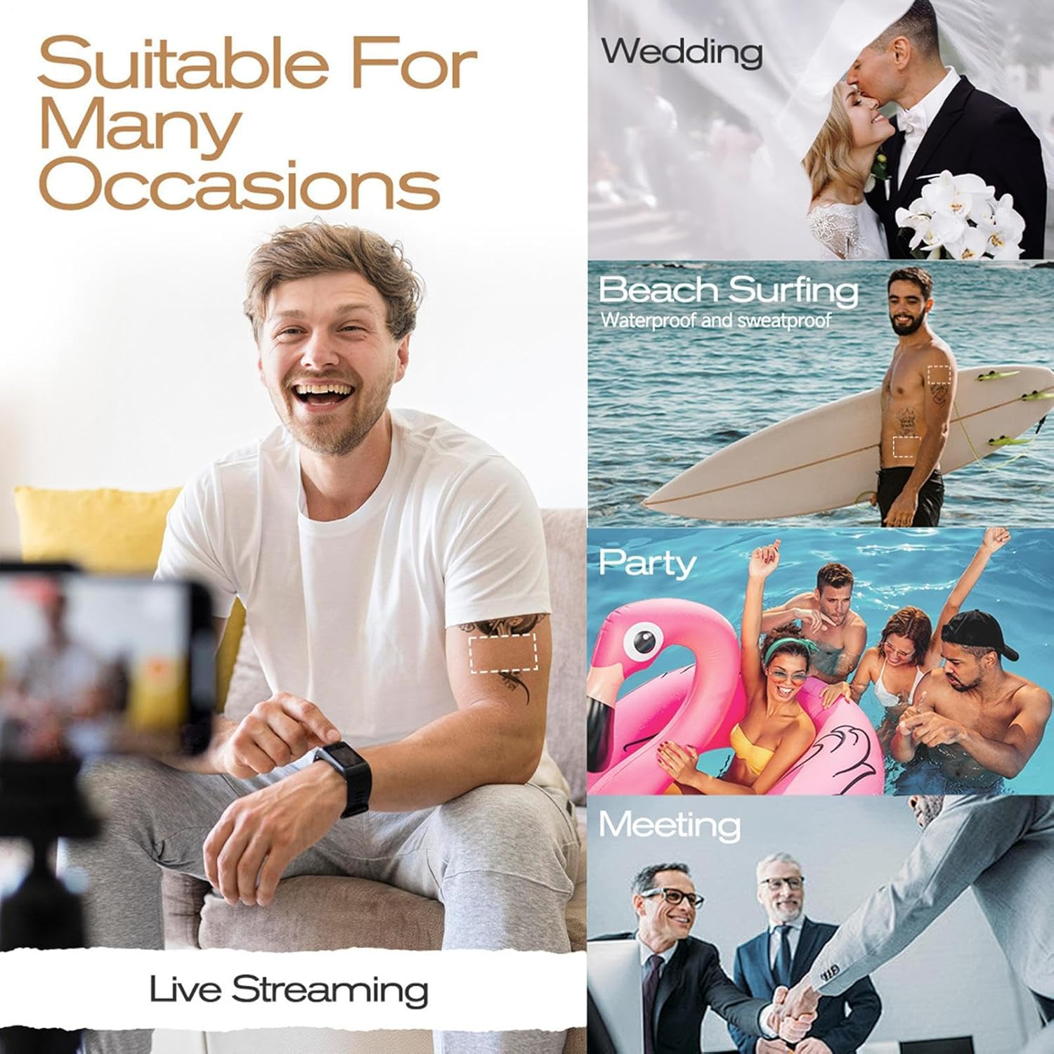 Body Cover up Concealer | Waterproof Skin Mark Concealer for Body - 20G Long-Wear Cosmetics with High Coverage for Men Women Friends Couples Family image number 2