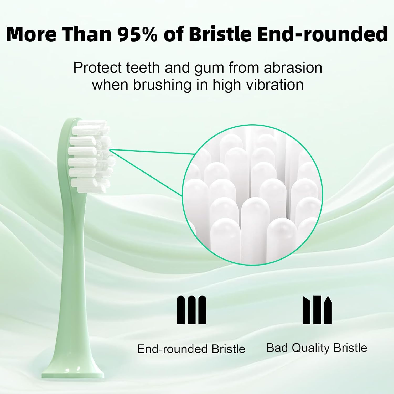 10 Pack Compatible with Suri Electric Toothbrush Replacement Brush Heads,For Suri Sonic Electric Toothbrush,With Dust Cover (Winter Fern, M) image number 2