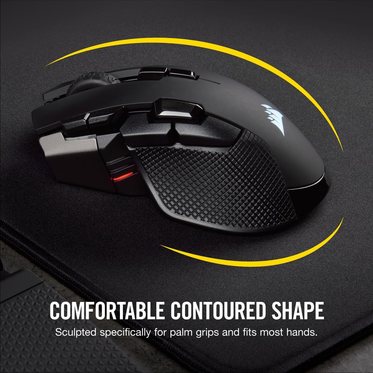 CORSAIR IRONCLAW Wireless RGB Rechargeable Gaming Mouse with Slipstream Technology - 18,000 DPI - 3-Zone RGB Multi-Color Backlighting - Black image number 6