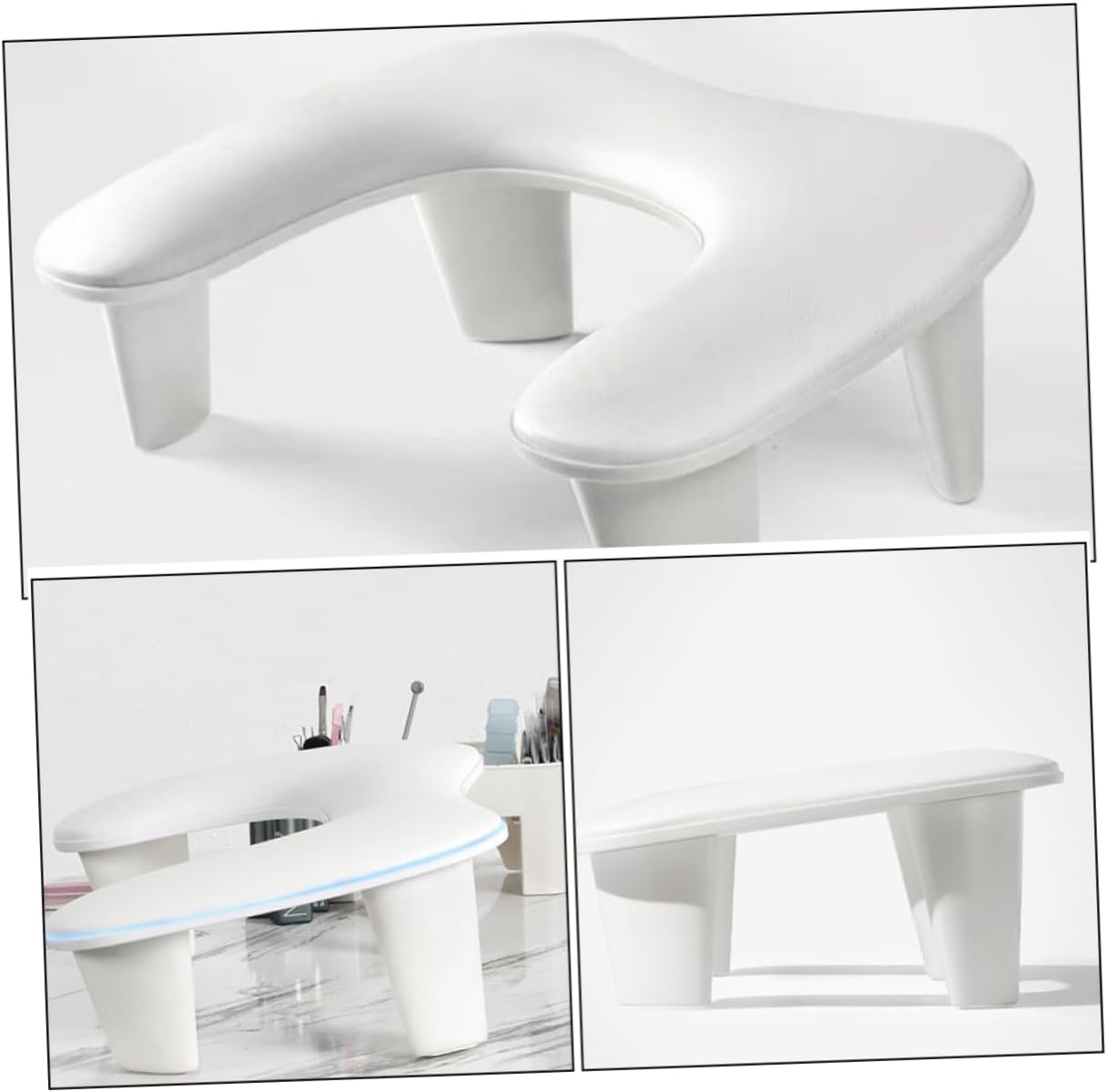 SAFIGLE Portable PU Leather Nail Arm Rest Stand Adjustable Angle Multi-Functional Hand Cushion for Nail Technicians Ergonomic Design for and Manicure image number 4