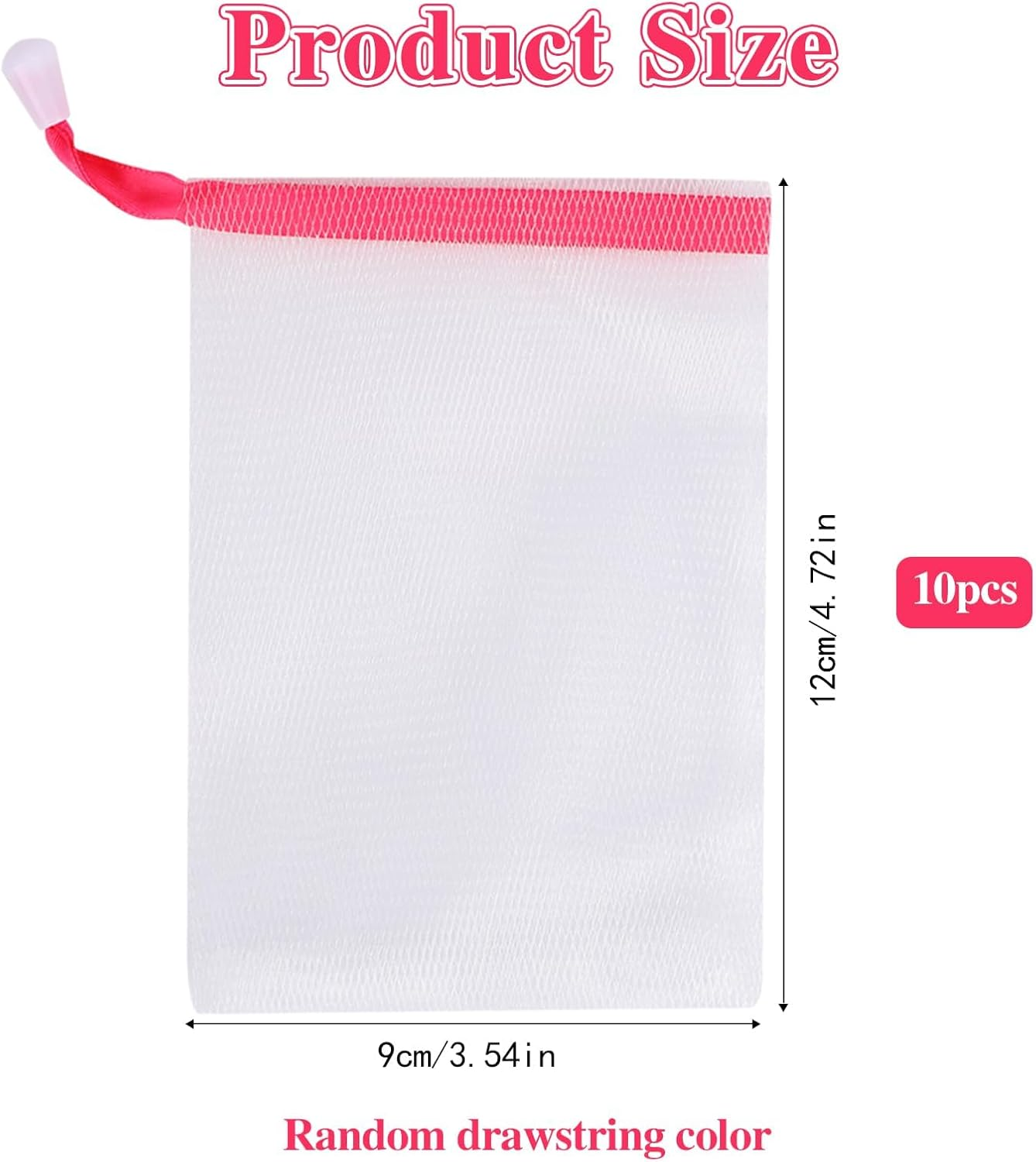 10PCS Random Color Soap Bags Handmade Soap Bubble Mesh Bags Exfoliating Soap Saver Pouch Net Bags with Drawstring Body Facial Cleaning Tool for Bath and Shower Personal Beauty Care Cleansers image number 2
