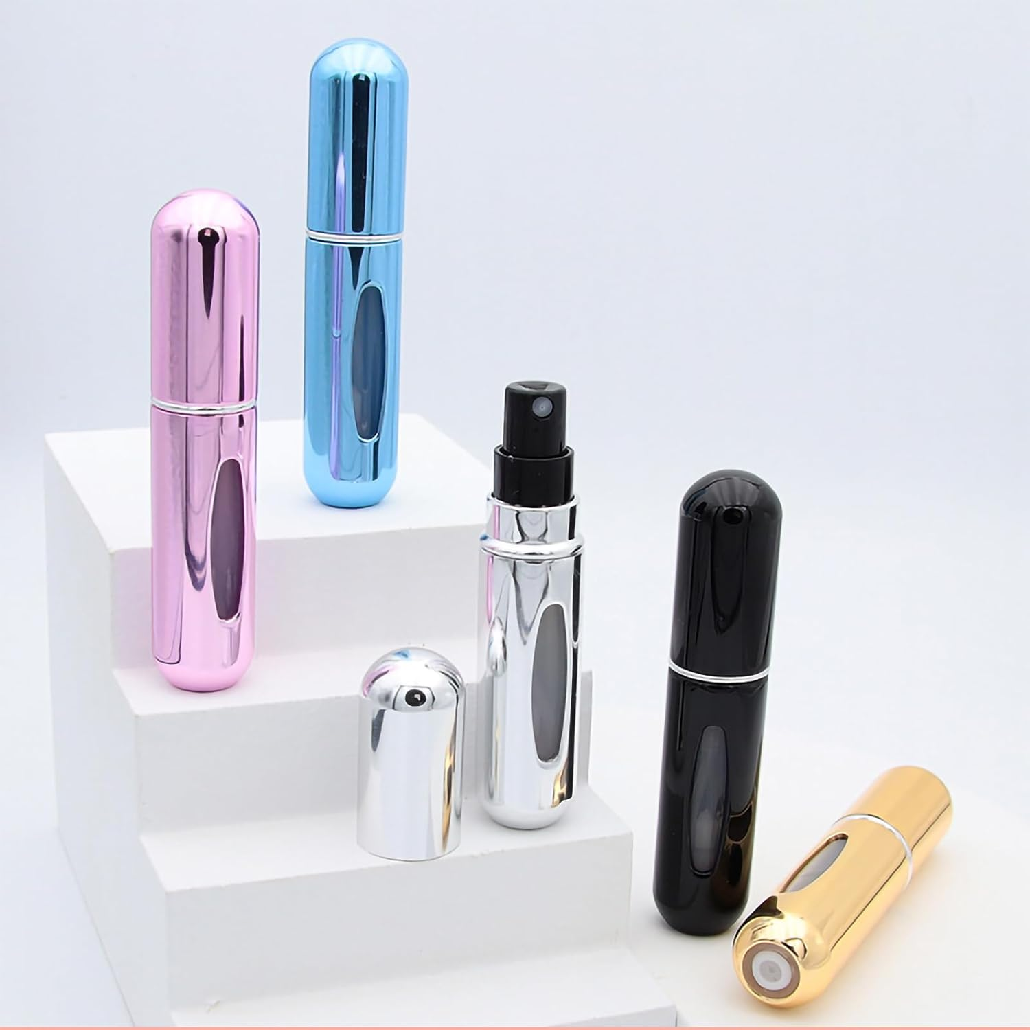 CTOUUGRS Portable Mini Refillable Perfume Atomizer Bottle 5Ml Travel Size Refillable Perfume Spray Scent Pump Case 6 Pack Small Perfume Refill Bottle for Women and Men（5Ml） image number 2