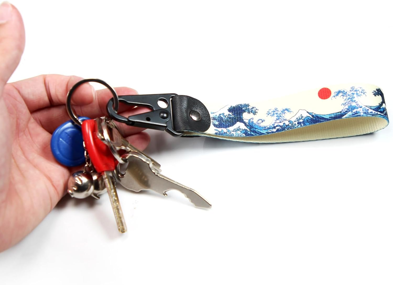 Dsycar JDM Keychain, Car Motorcycle Key Chains Jet Key Tag for JDM Cars, Bikes, Scooter, ATV, UTV [Wave] image number 2