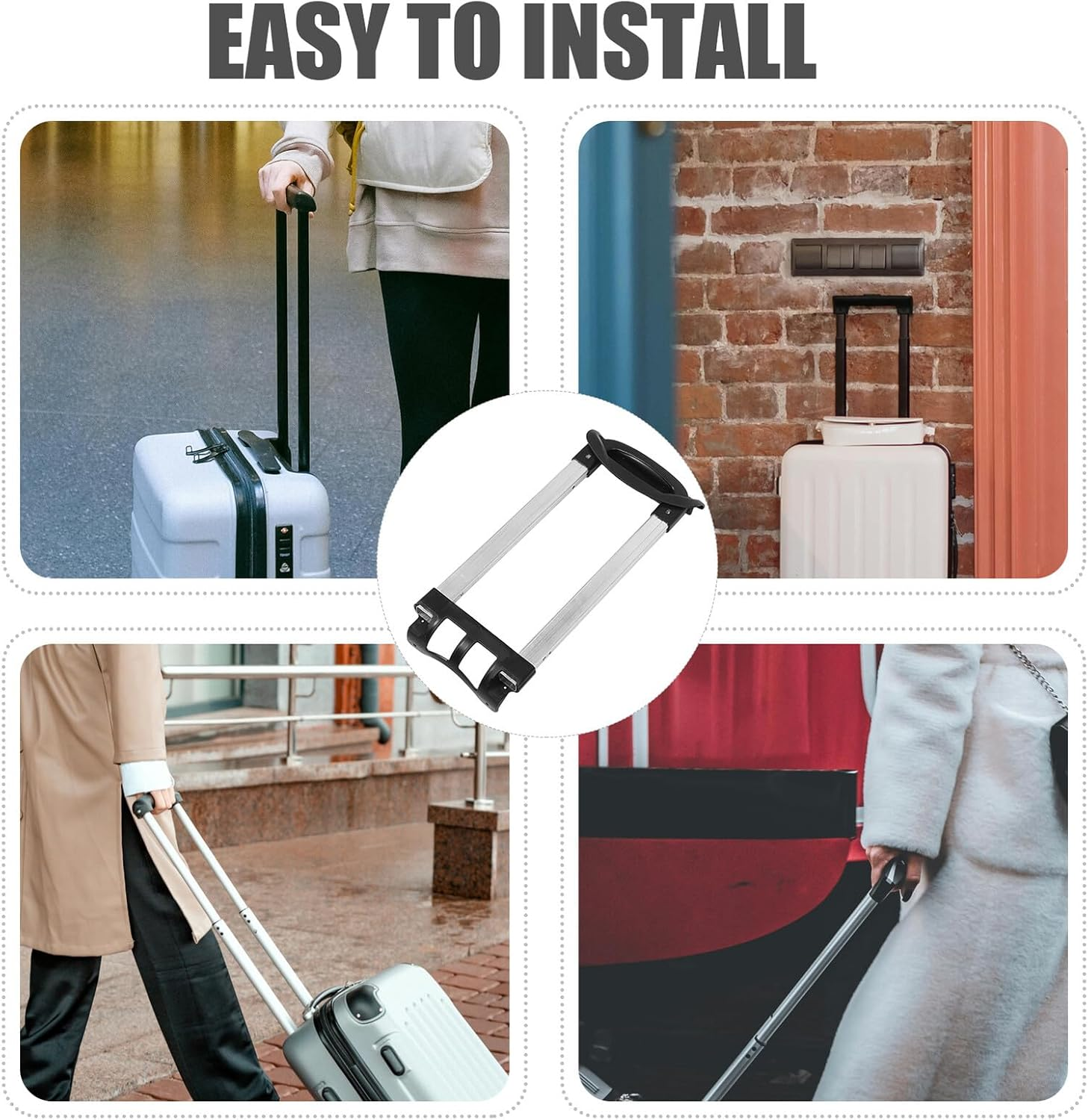 BESPORTBLE Suitcase Pull Rod Aluminium Telescopic Handle Replacement Solid Case Handle for Travel Bags Luggage Attachment for Carrying Bags Luggage Repair Parts image number 1