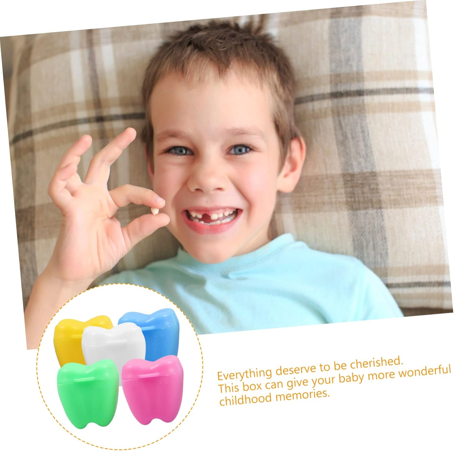 20Pcs Boys and Girls Tooth Holder for Teeth Keepsake Storage Box Souvenir Organizer for for Newborns and Toddlers image number 5