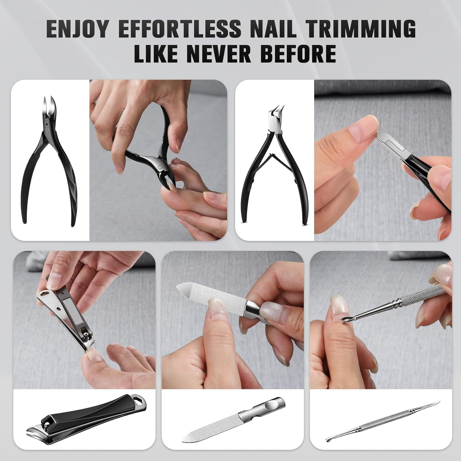 FERYES Ultimate Toenail Clippers for Seniors Thick Toenails, Premium Stainless Steel Nail Clippers for Nails 5Pcs&ndash; Ideal for Men, Women image number 6