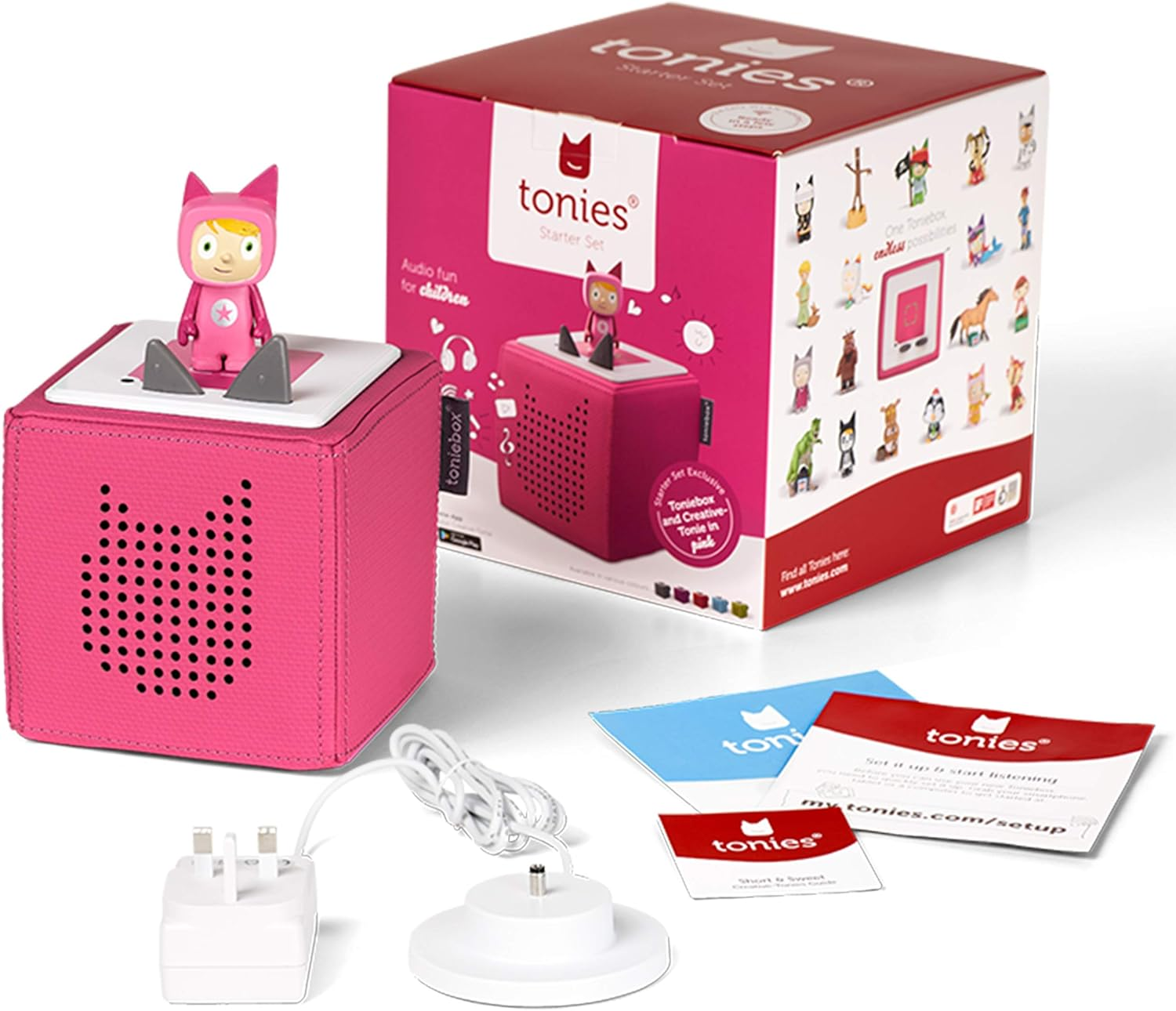 Tonies Toniebox Disney Princess Bundle Incl. 1 Creative 3 Frozen, Mulan, and Beauty and the Beast, Screen-Free Audiobooks and Kids Music Player, Easy to Use, Pink image number 4
