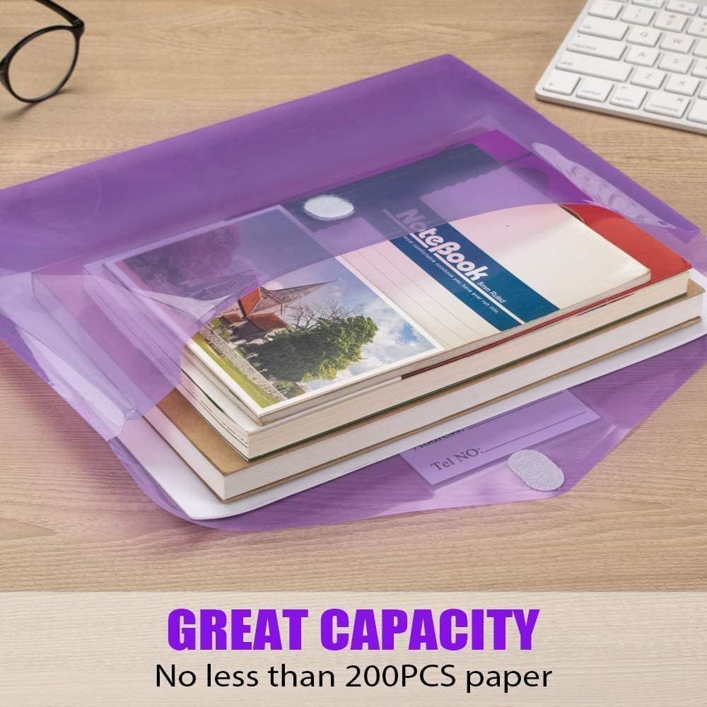 Folder,5-Piece Set of Transparent A4 File Folders, Plastic and Polyester Envelopes with Label Pockets, Suitable for Teachers to Organize School Office Supplies. image number 6