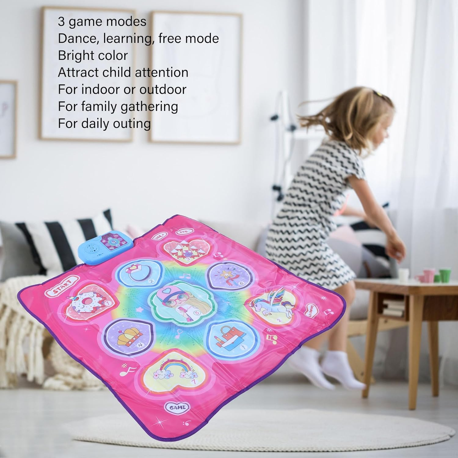 Dance Mat, Interactive Dancing Mat for Boys Girls Kids Adults Children Teens Toddlers, 3 Modes Single Player Electronic Musical Pad, Family Dancer Exercise Blanket Gift Game image number 5