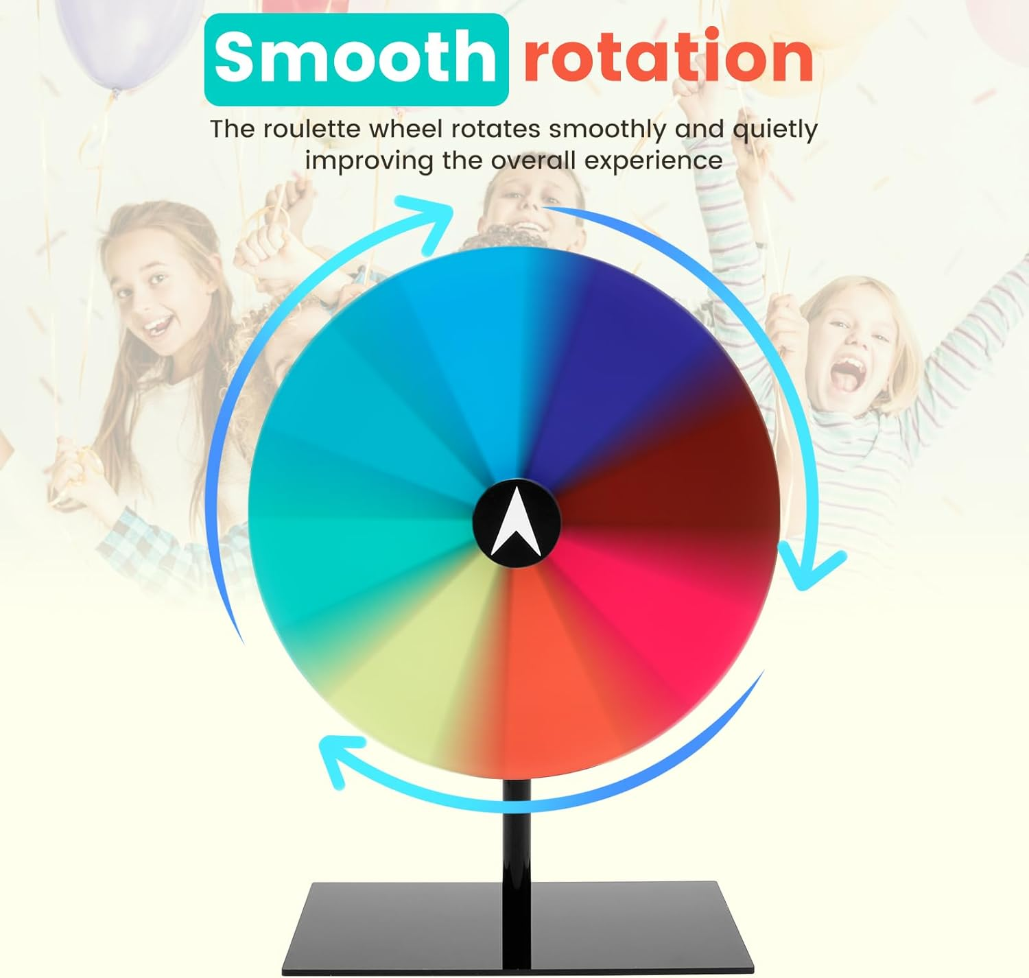 Fwqofvk 8 Inch Rotating Prize Wheel, 8 Slots Dry Erase Tabletop Roulette Spinner with Stand, Colorful Tabletop Roulette Wheel for Party Carnival Tradeshow 20Cm image number 3