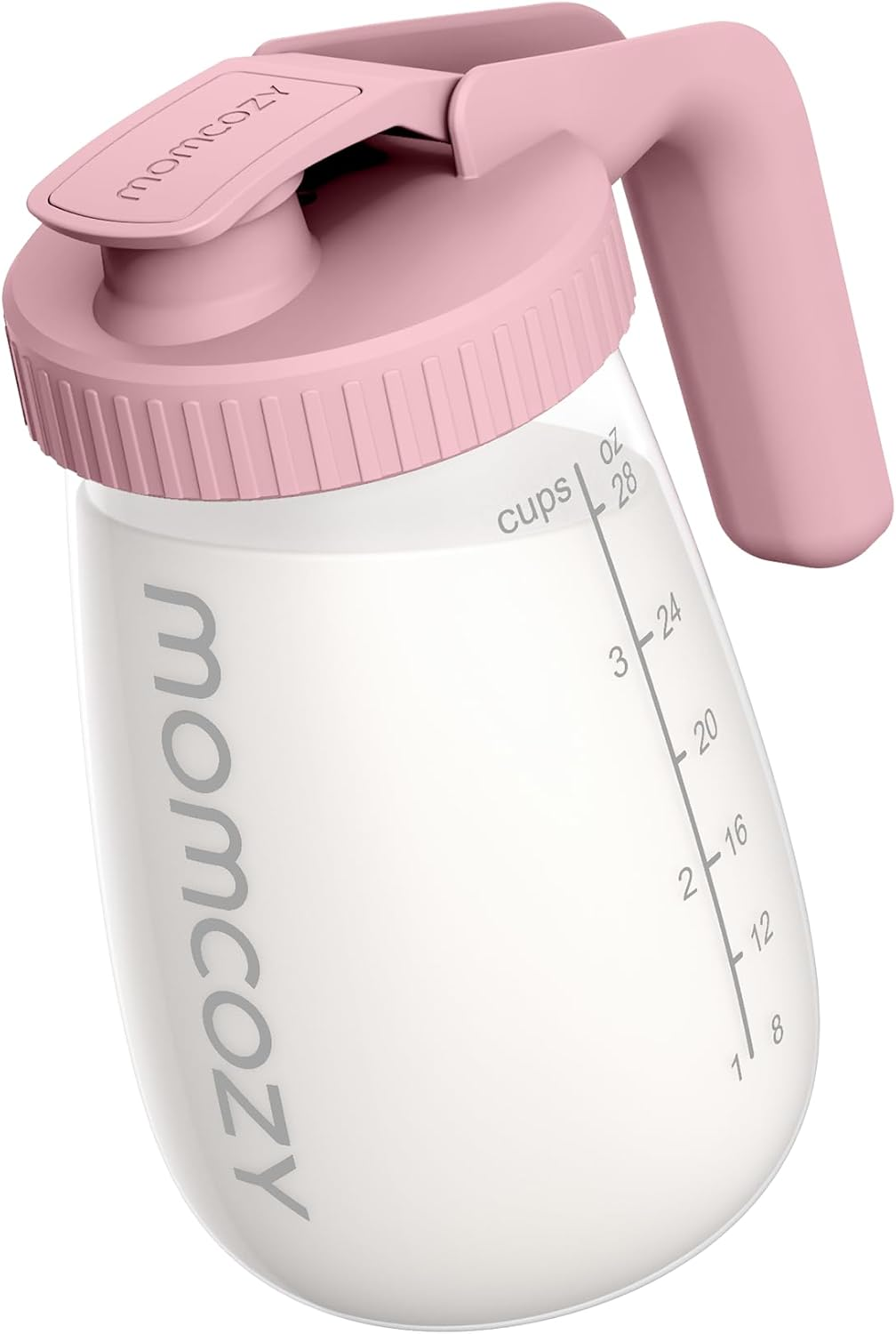 Momcozy Breast Milk Pitcher, Resistant to Heat and Cold Abrupt Temp Swings, No Leak Breast Milk Fridge Storage Container with Wide Mouth, Fast Baby Formula Maker, Breastfeeding Essentials, Pink