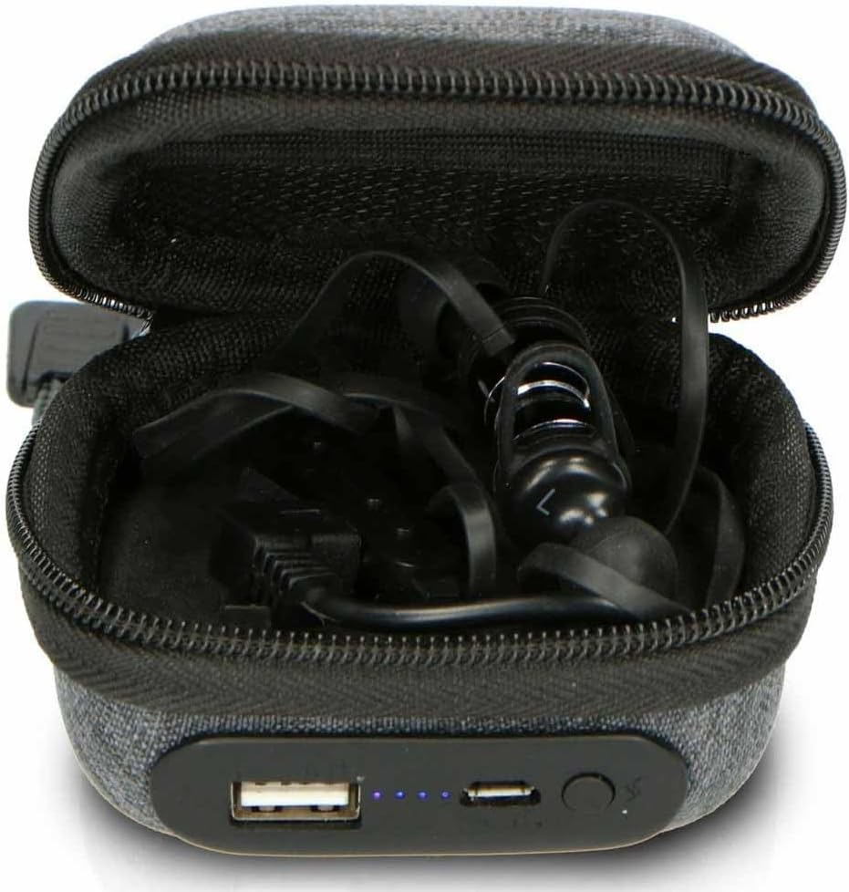 LENCO EPB-160 - Front Headset for Sports with HOUSING POWERBANK Included - SWEATPROOF Bluetooth Earbuds Including POWERBANK CASE - Black image number 4