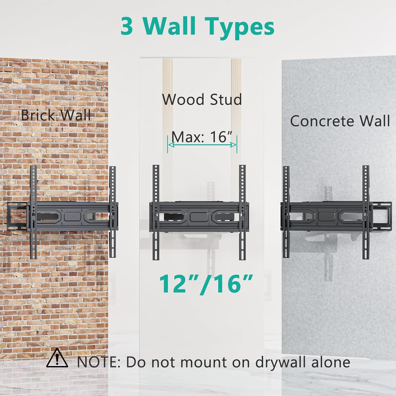 WALI TV Wall Mount for Most 32-70 Inch Flat Curved TV, Full Motion Articulating Arm TV Bracket for LED, LCD, OLED Screen Tvs up to 88Lbs, VESA 400X400Mm (FTM-2), Black image number 3