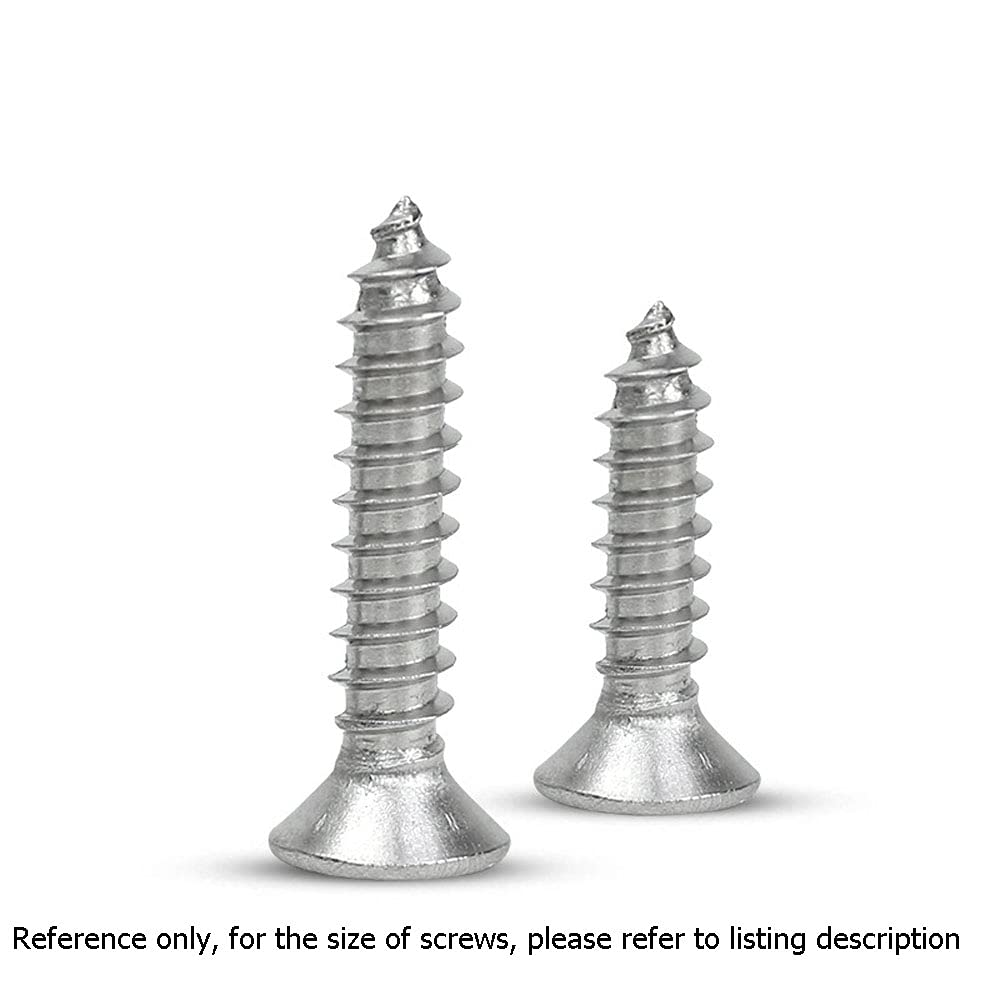 500X NUZAMAS 6G*9.5 304 Stainless Steel Self-Tapping Screws Cross Flat Countersunk Head Screw Miniature Screw Wood Screw Self-Tapping Screws and Wood Screw(St3.5 * 9.5) image number 1