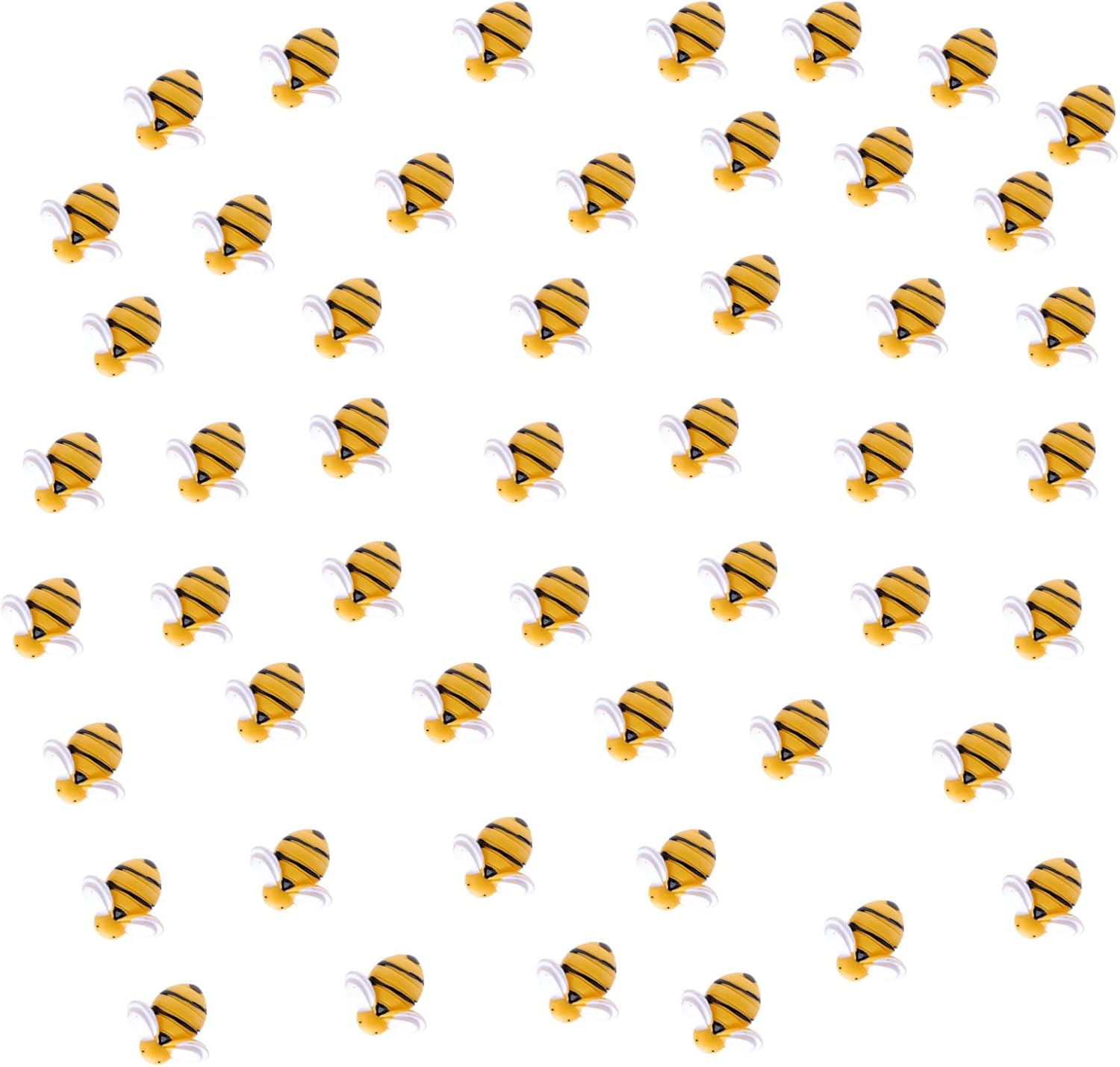 AIEX 50 Pieces 0.74 Inch Tiny Resin Bees Flatback Embellishment Bee Shaped Ornament with a Storage Box for DIY Craft Party Home Decor