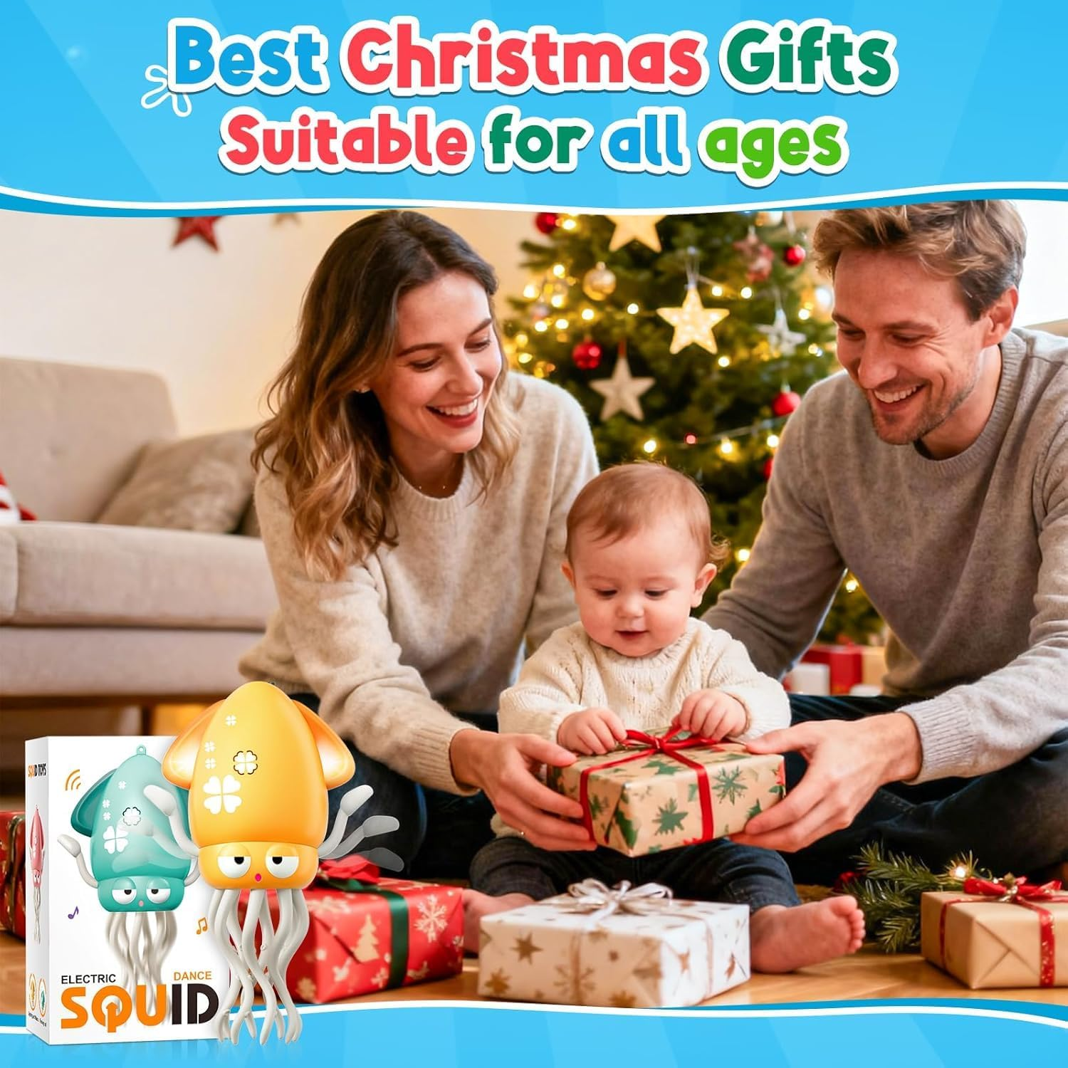 Dancing Octopus Toy, Electric Crawling Octopus Tummy Time Toy, Rechargeable Magic Dancing Music Squid Baby Toys for 3 4 5 6 Year Old Kids Boy Girl Birthday Gifts Christmas Stocking Stuffers(Yellow) image number 6