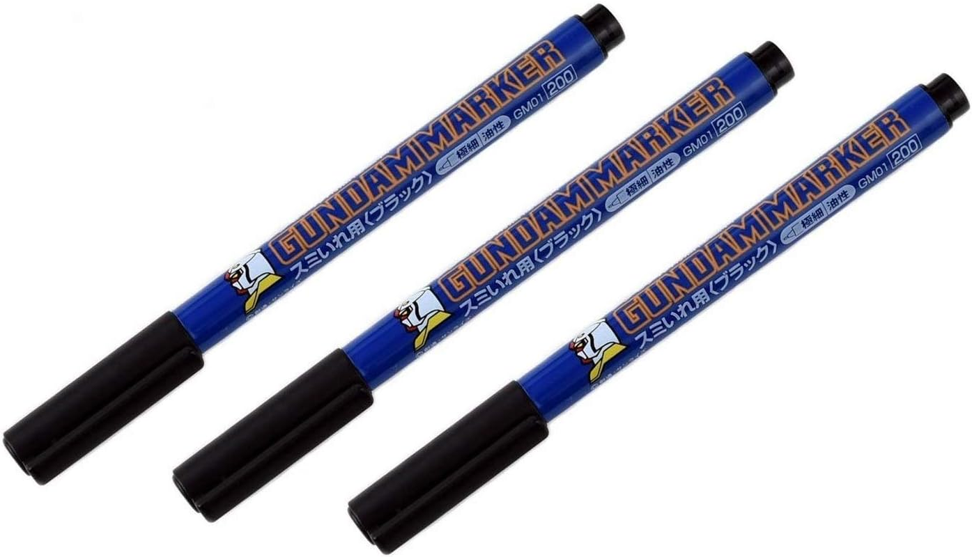 [Set of 3] Gundam Marker Sumi-Ire Black / Ultra Fine Type GM01 by GSI Creos image number 5