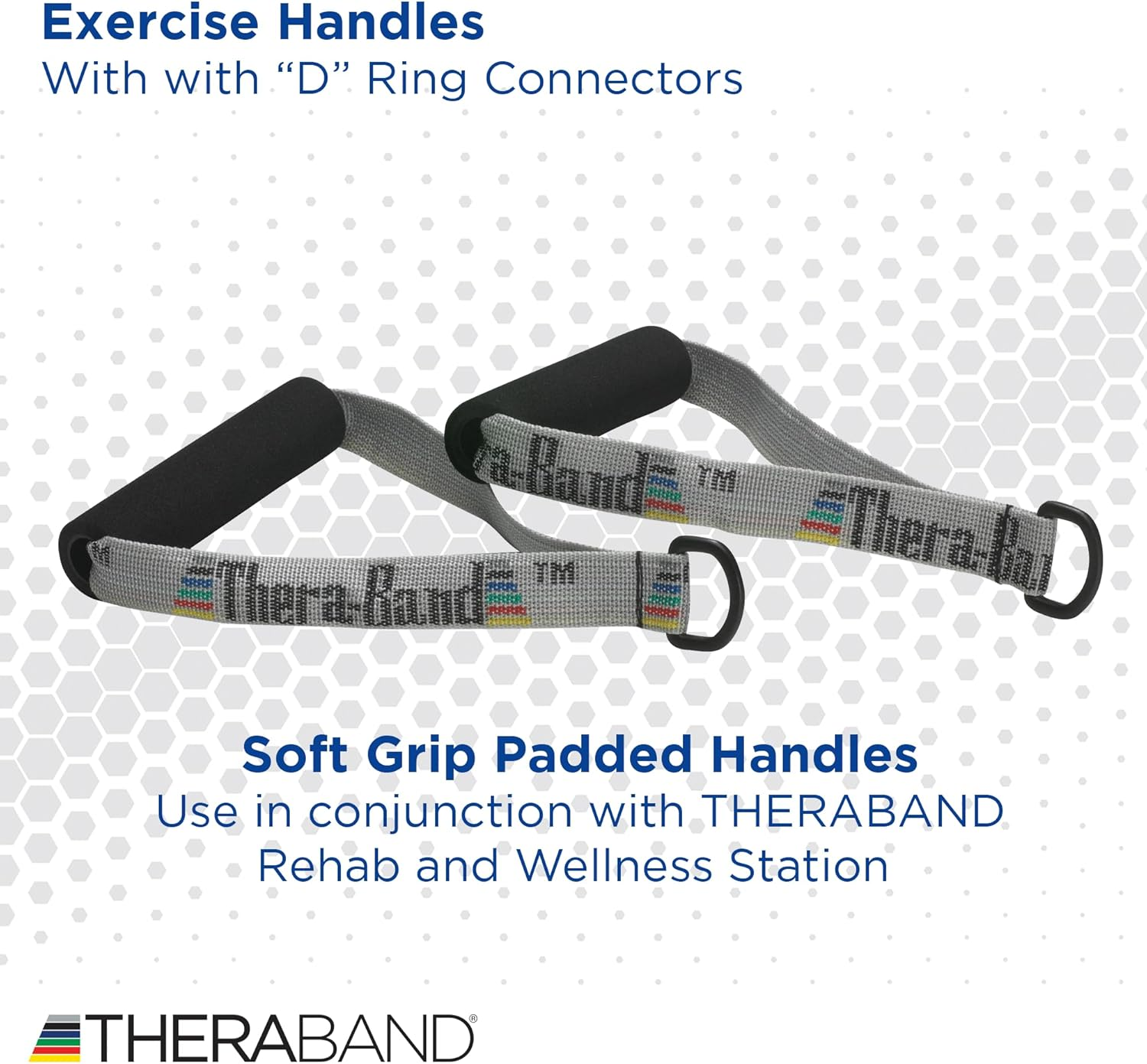 Theraband Resistance Band Handles, Attachments for Resistance Bands and Tubing, Pair of Foam Grip Pull Handles for Lower and Upper Body Exercises, Pilates, Yoga, Home Workouts without Weights image number 3