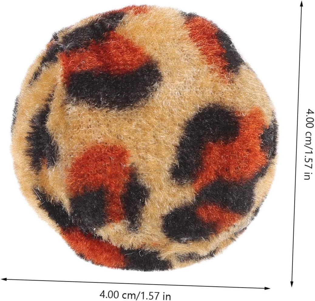 Ipetboom 10Pcs Leopard Print Cat Ball Interactive Kitten Toys Cat Balls for Indoor Pet Toys Random Color image number 3