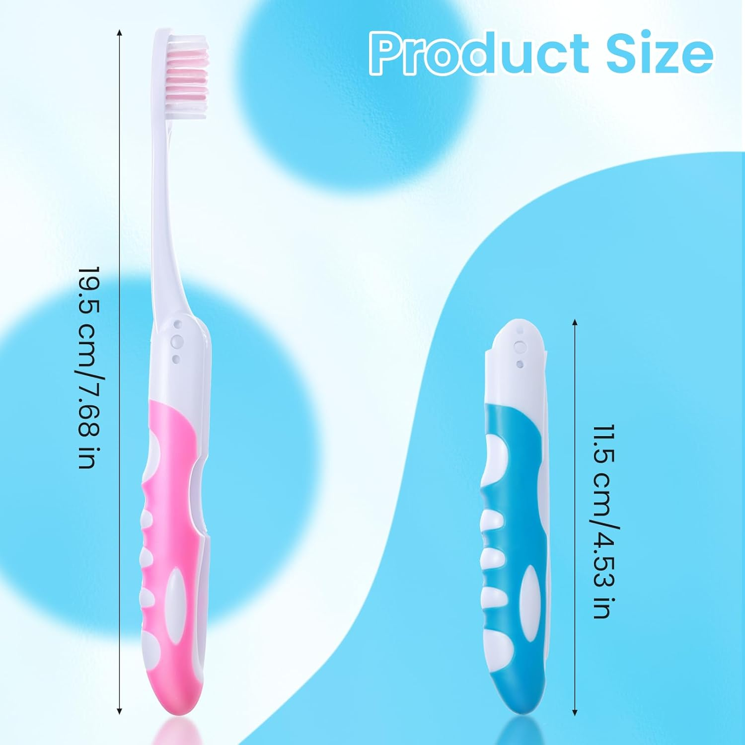 Aeaocvo 2Pcs Folding Toothbrush, Portable, Soft Travel Size, for Hiking, Camping, Traveling image number 3