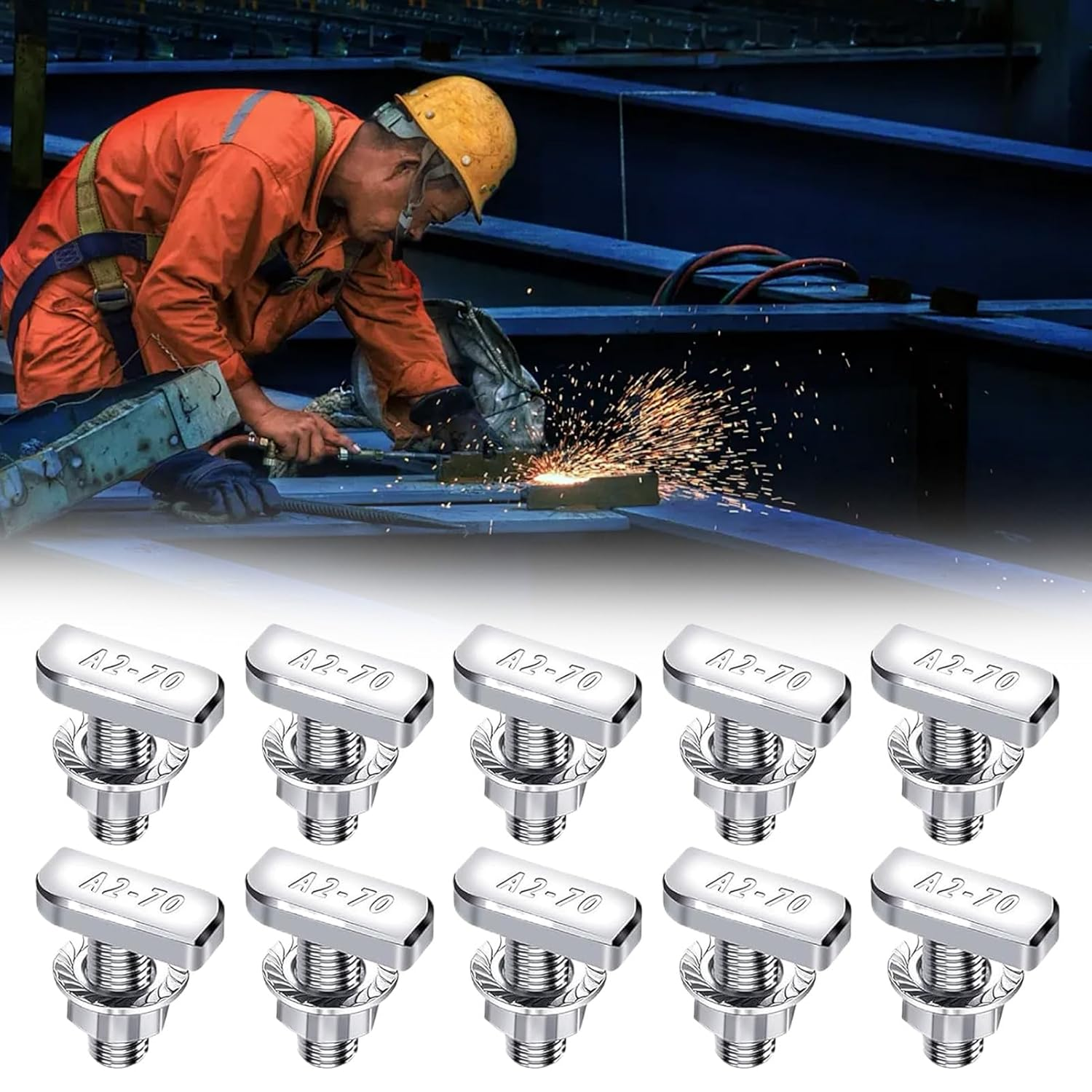 T Slot Bolts - Hammer Head Sliding Screw T-Slot Bolts Nuts Set | Heavy-Duty Hardware Screw for Track System Automotive Roof Rack Construction Workbench Installation image number 5