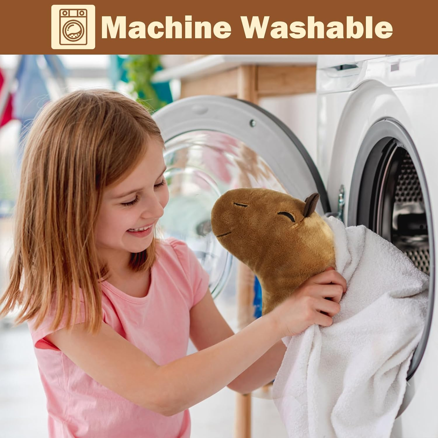 EVOLVEOVER Capybara Stuffed Animal,2Pcs Stuffed Capybara Plush Toy,Capybara Plushie Gifts(1Pc 7.8Inch + 1Pc 11.8Inch) image number 1