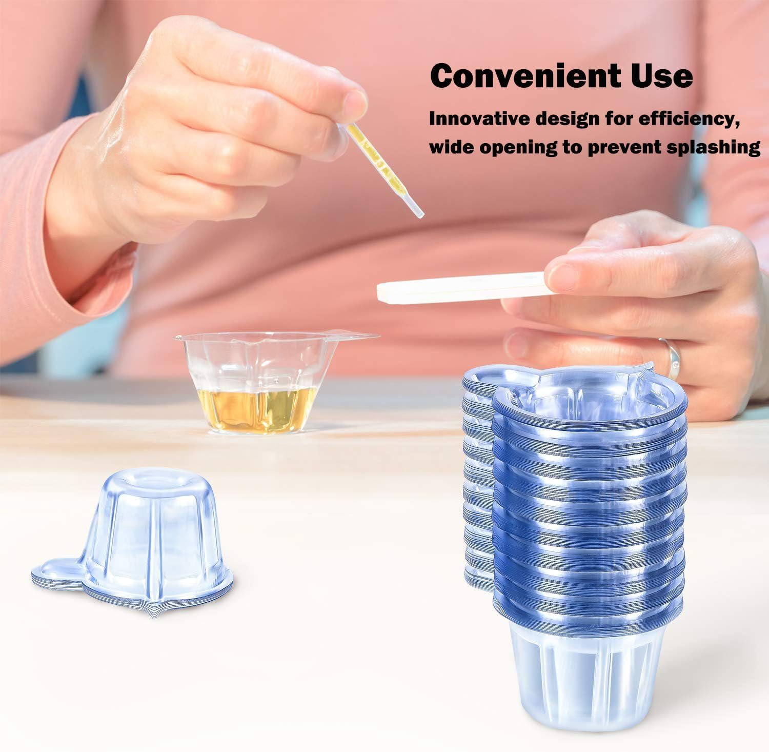 100 Pack Urine Cups, Pee Cup, 40Ml Plastic Urine Cups Urine Specimen Container Cups for Pregnancy Test, Ovulation Test, Ph Test image number 4