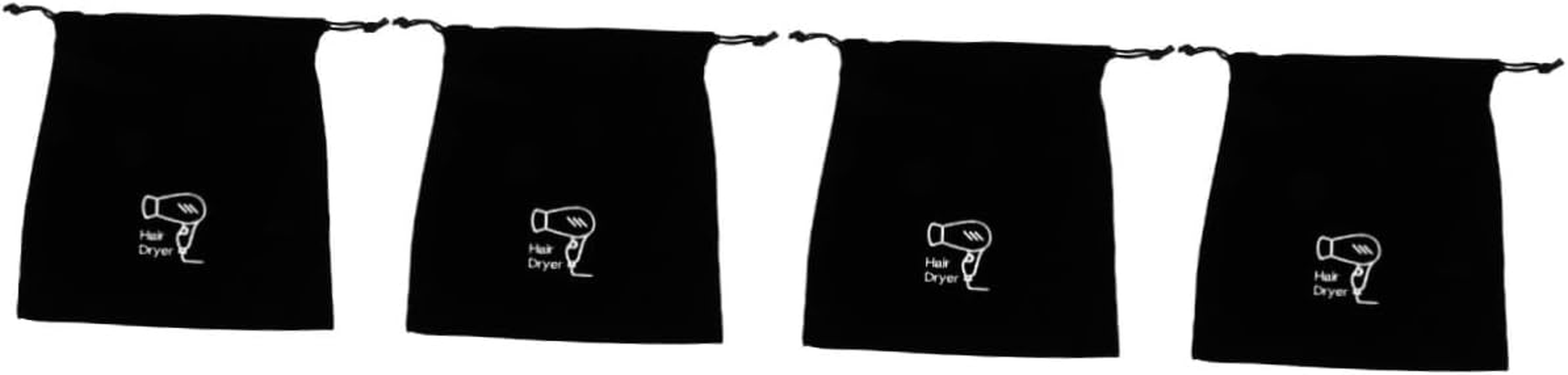 TOVINANNA 4Pcs Drawstring Hair Dryer Bag Velvet Travel Pouch for Hair Tools Organize Your Styling Accessories Ease for Home Travel