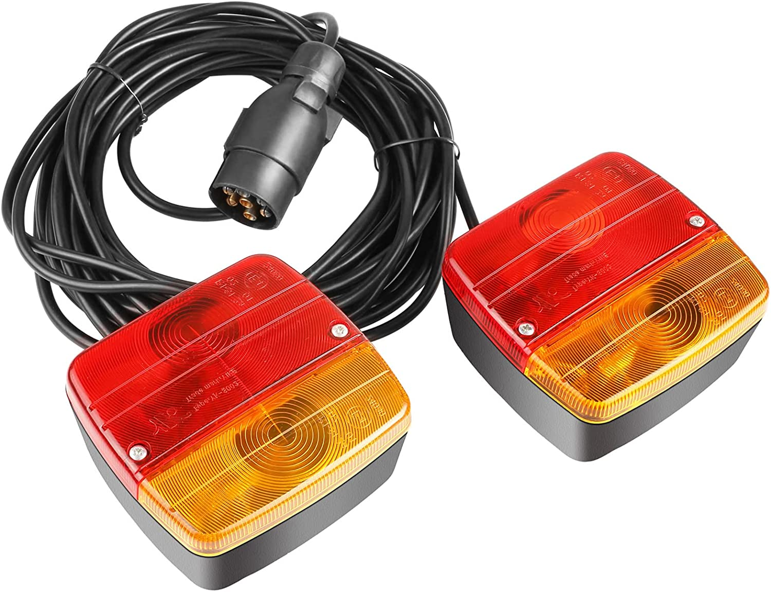 MAMIZO Rear Lights Set for Trailers, Magnetic Installation, 7 M Cable, 7-Pin Plug, 12 V, E Certification, Rear Lights, Trailer Lighting, Rear Lights for Trailers, Trucks, Transporters, Motorhomes, image number 5