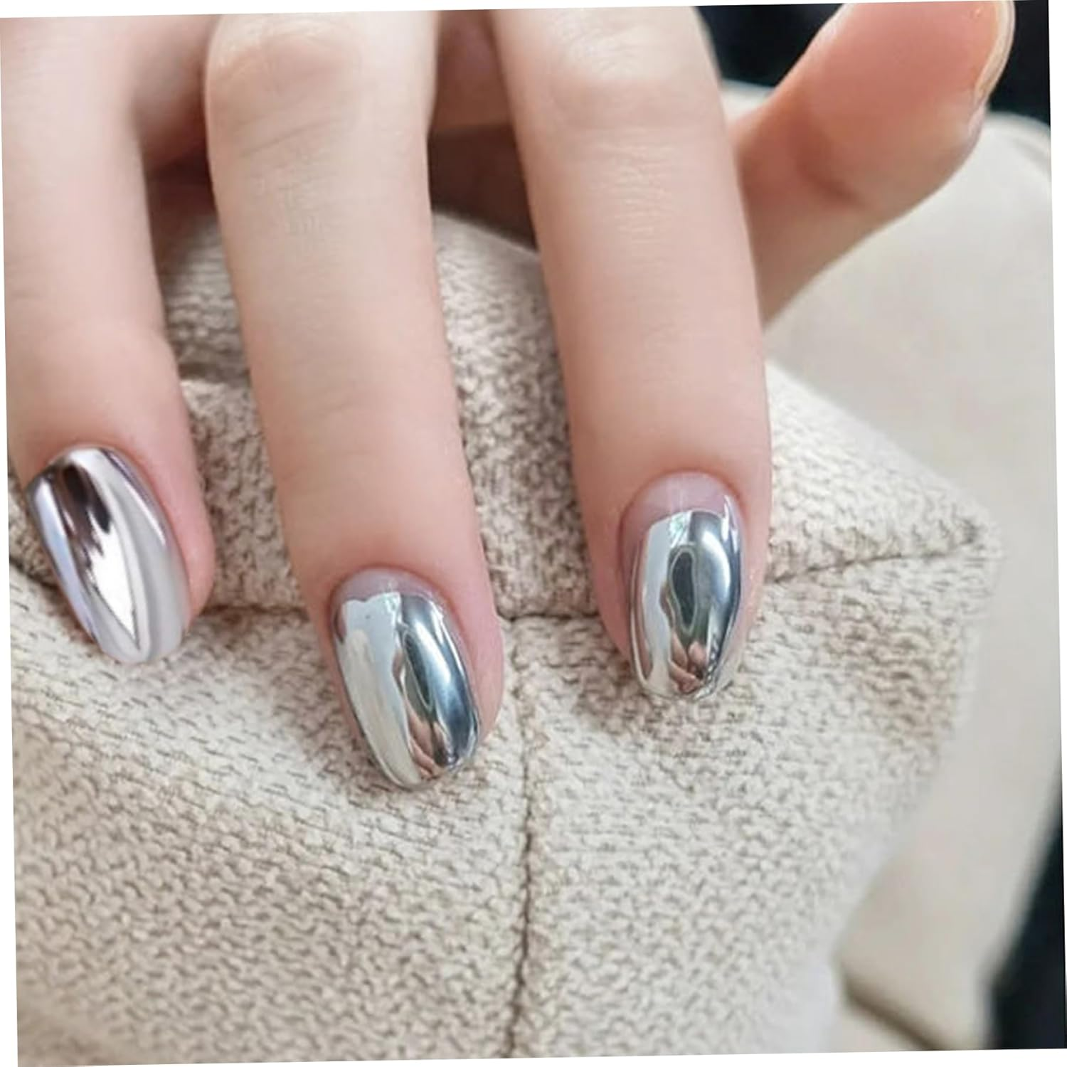 Metallic Painting Gel for Nails Metallic Nail Polish 2PCS 3D Mirror Chrome Nail Polish 10G High Glossy Reflective Gel Polish Soak off Silver Nail Polish for Beginner, Professionals image number 4