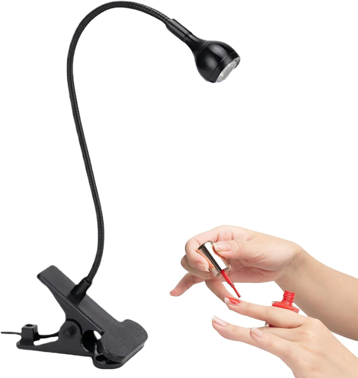 UV Light for Gel Nails - Gooseneck LED Nail Light for Gel Nails, Clamp Nail Lamp | UV Lamp, Small USB Manicure Dryer for Women Girls, Fast and Even Curing