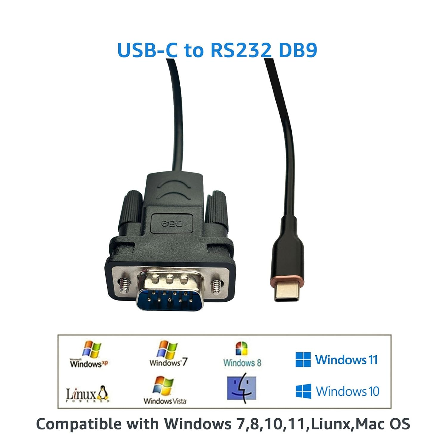 DSD TECH SH-RS232M USB-C to RS232 DB9 Serial Cable with FTDI Chip for Windows Linux Mac image number 5