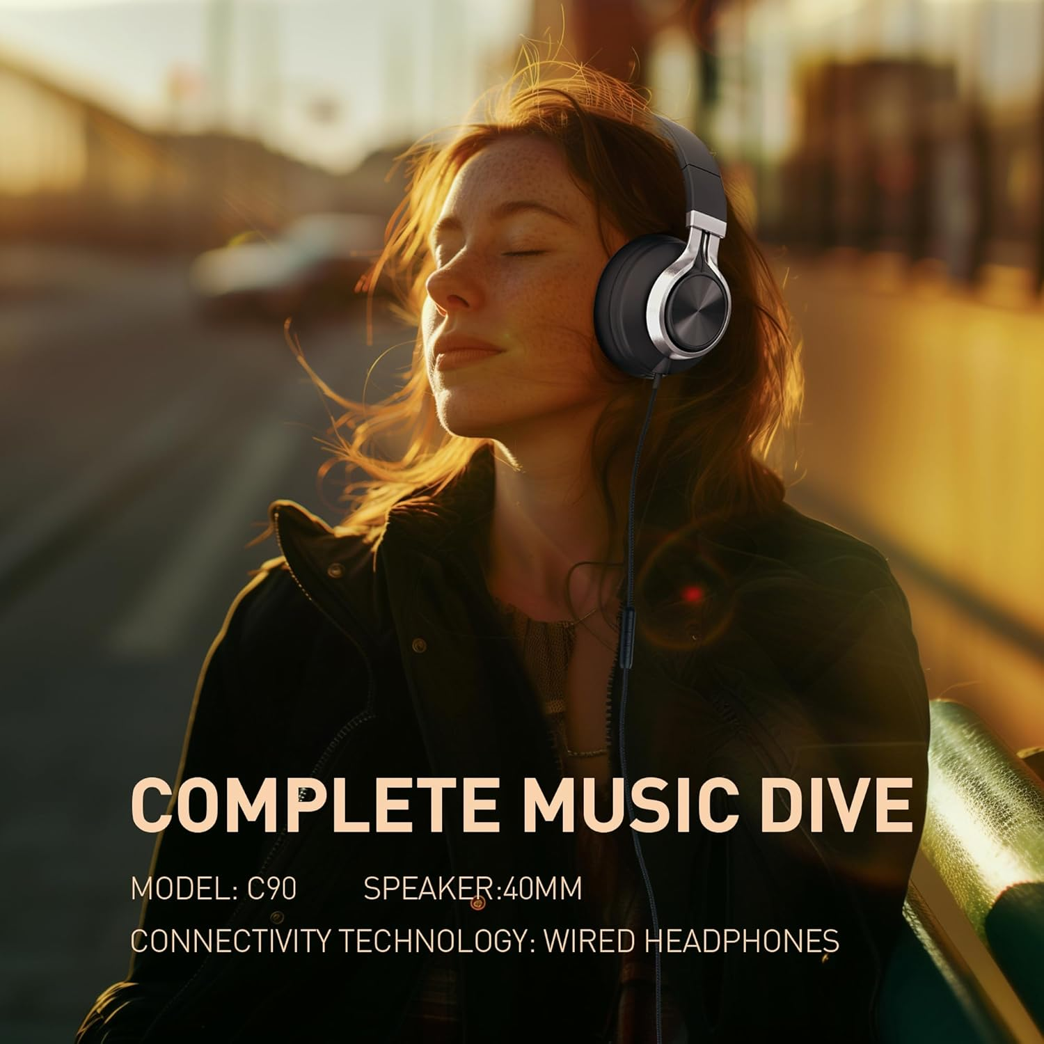 AILIHEN Wired Headphones with Microphone Volume Control, Noise Isolating over Ear Headphones Wired 3.5Mm, Super Soft Corded Headphones for Computer, Tablet and Chromebook (Grey) (Black) image number 3