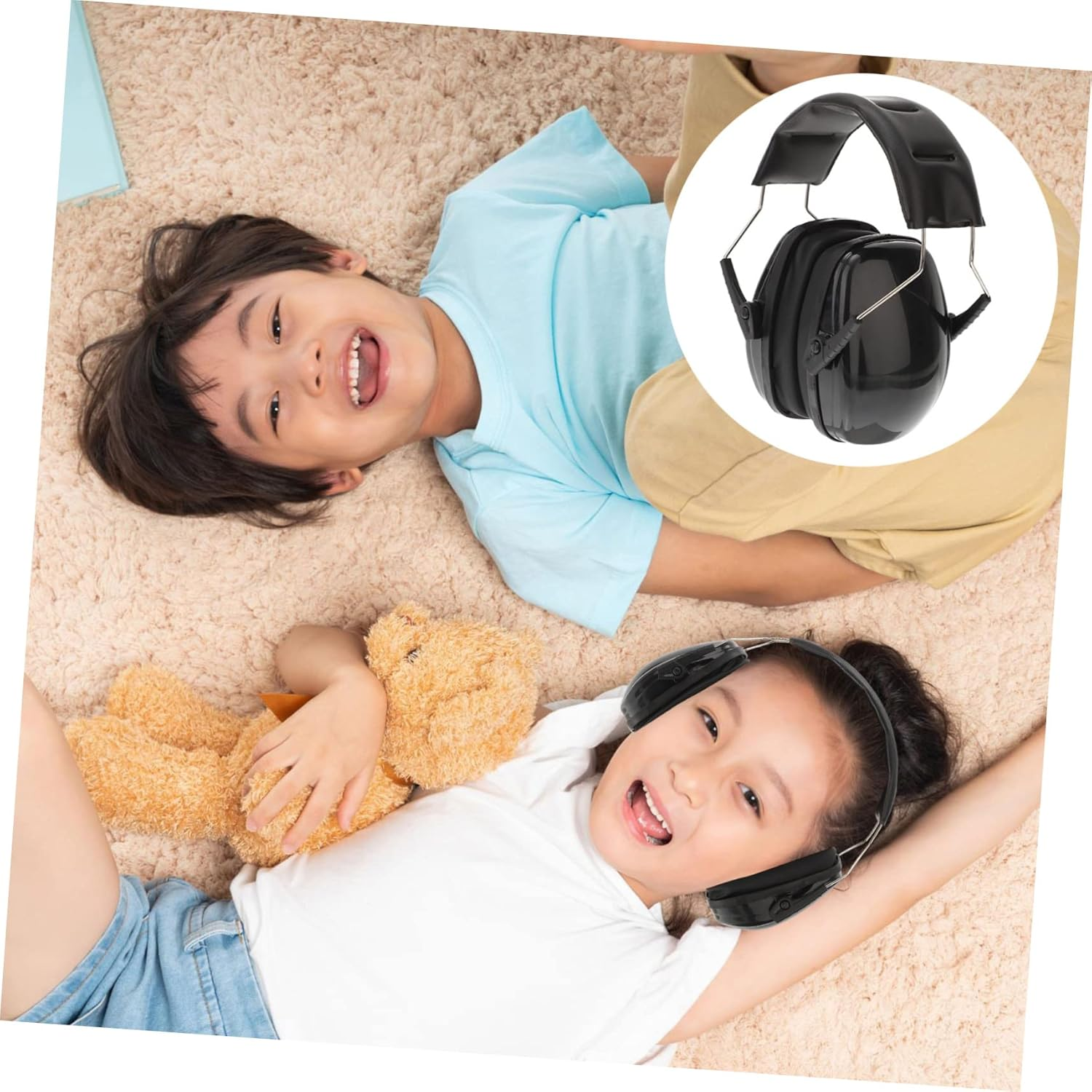 OSALADI Noise Canceling Headphones Headphones Noise Cancelling Vibes Soundproof Snug Hat Protection Quiet Ear Proof Headphones Headphones Babies Black Abs - Pink image number 7