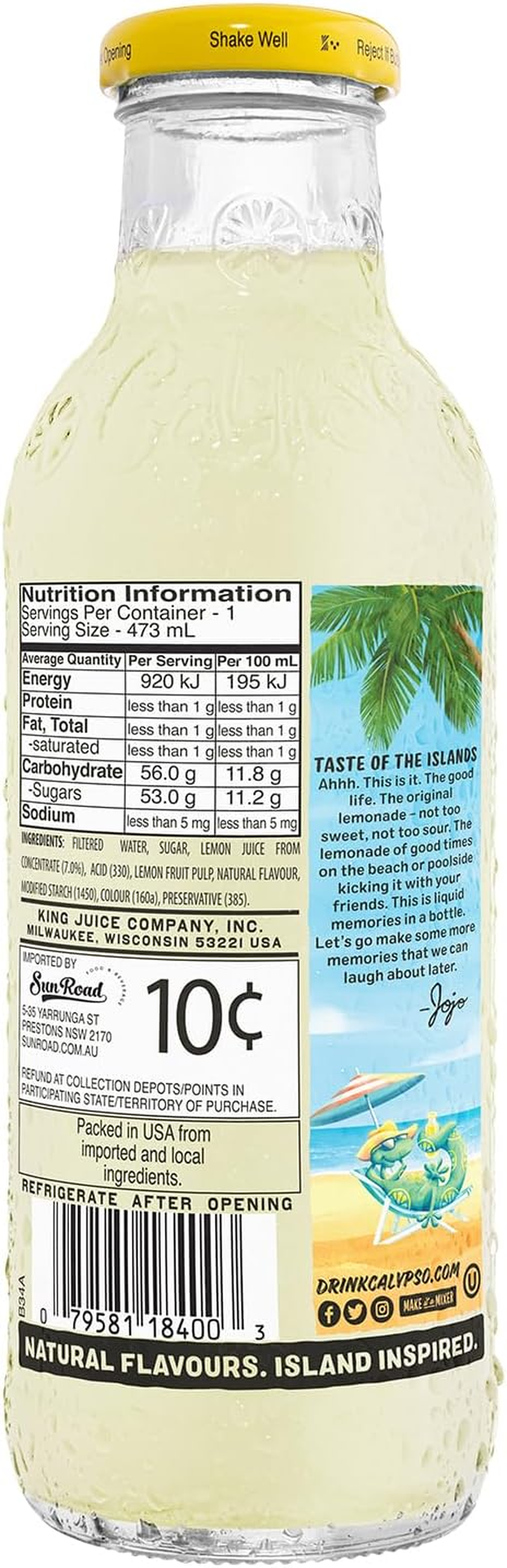 Calypso Original Lemonade Drink 473 Ml (Pack of 12)