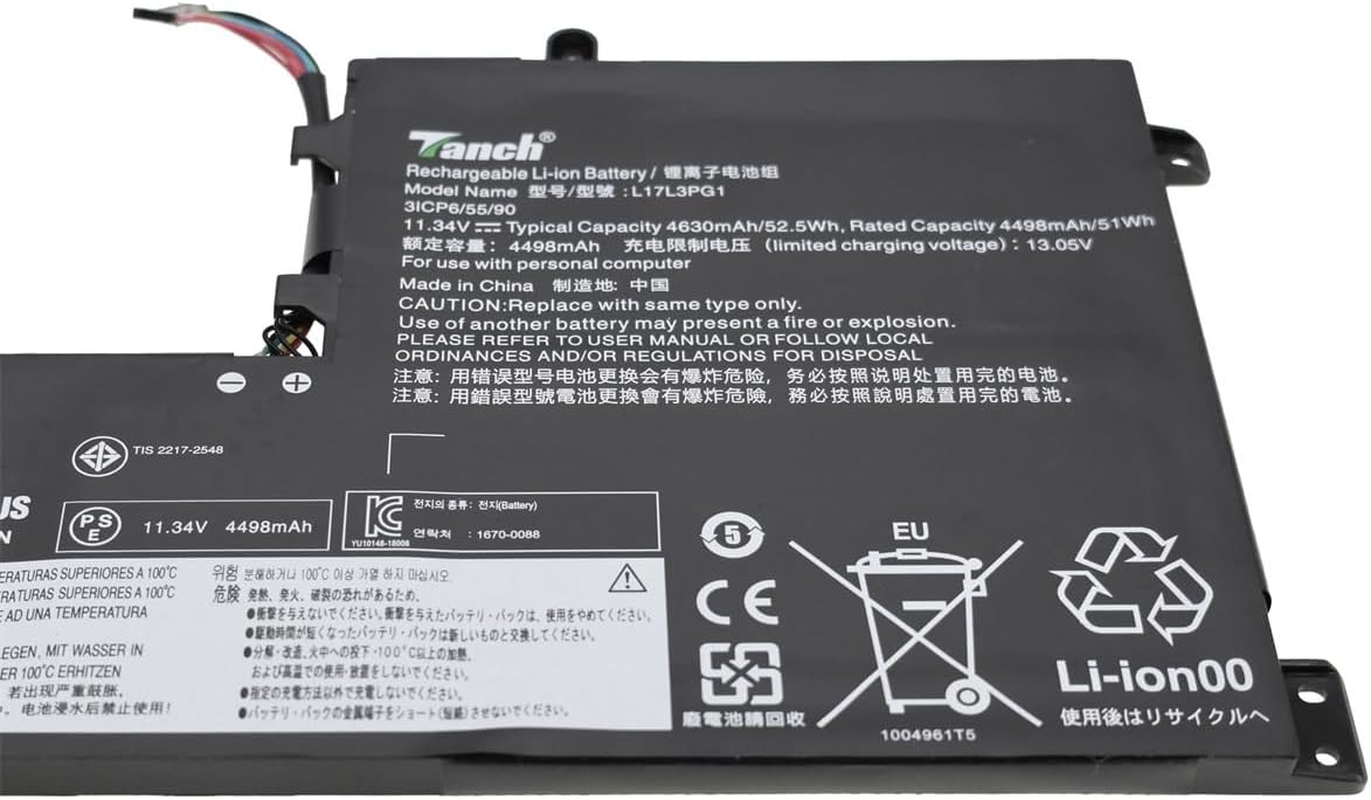 L17C3PG1 L17S3PG1 L17M3PG3 L17L3PG1 Laptop Battery Replacement for Lenovo Legion Y530-15ICH Y530-631 Y545-PG0 Y530-81FV 11.34V 4630Mah 52.5Wh