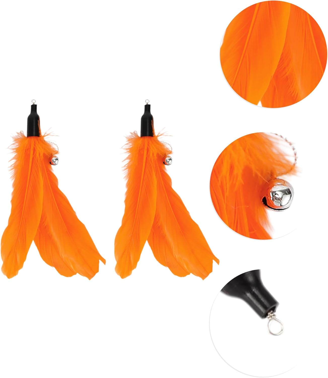 CAPASTEC 2 Pcs Feather Cat Stick Replacement for Interactive Pets Orange image number 3