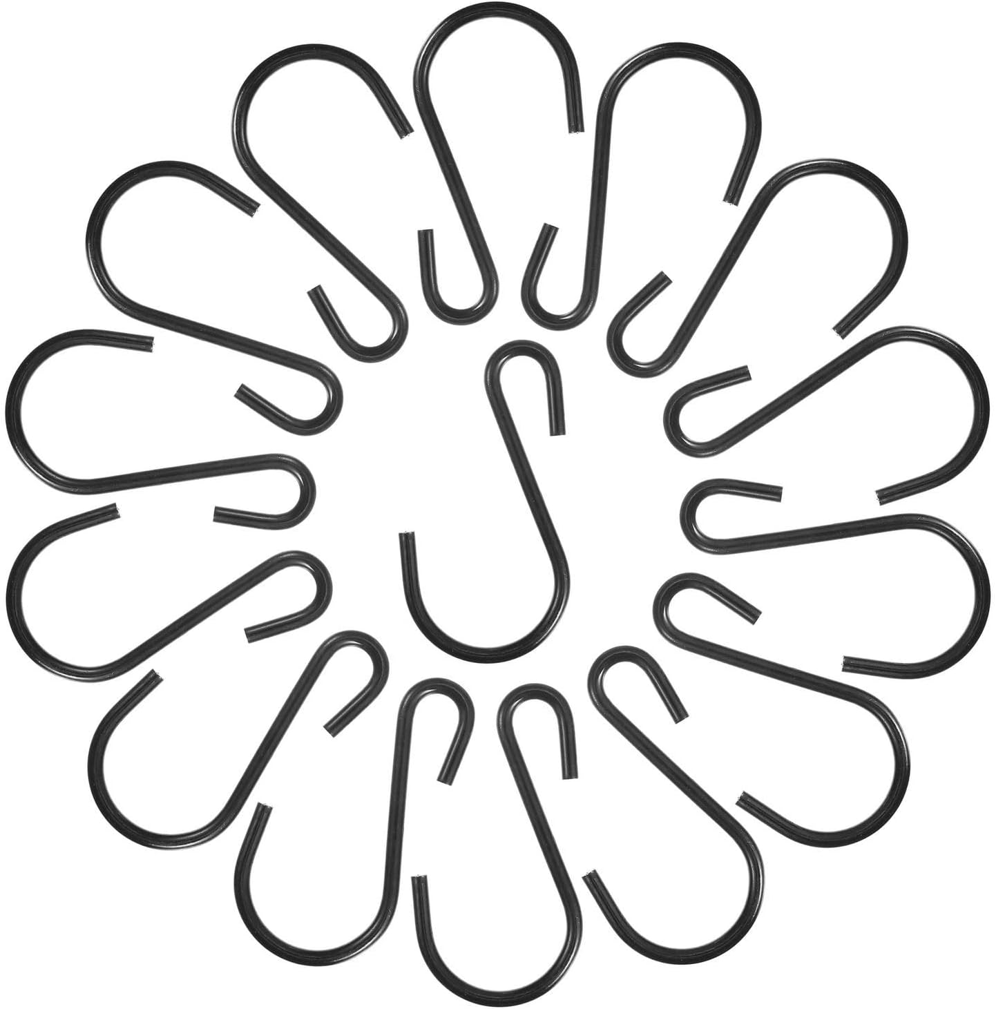 Veemoon 25 Pcs Black Iron S-Shaped Hooks Small Jeans Hangers for Kitchen Storage Organization, Clothes Rack, Towel and Utensil Hanging in Home and Bathroom image number 2